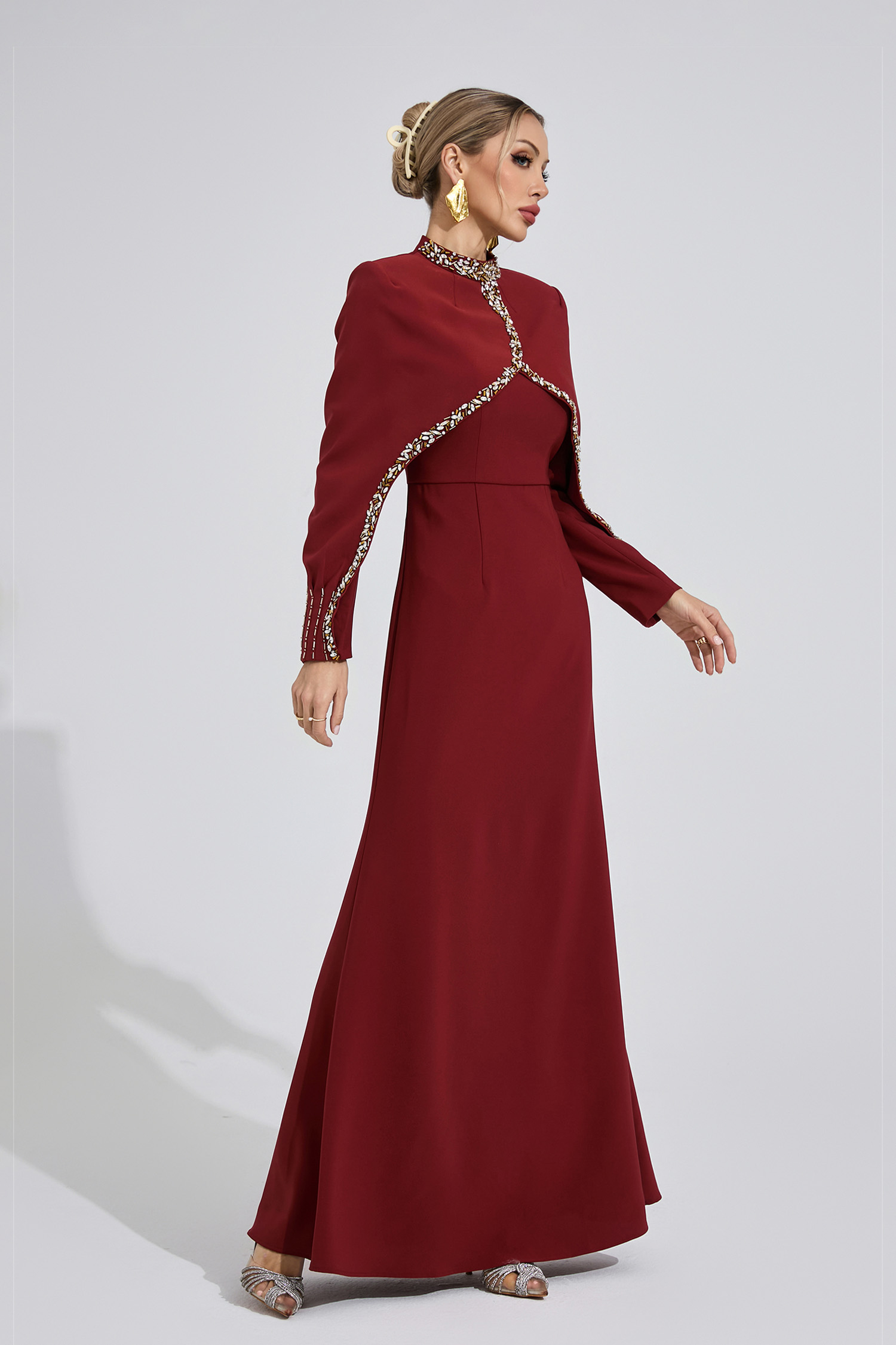 Andromeda Red Chain Maxi Dress