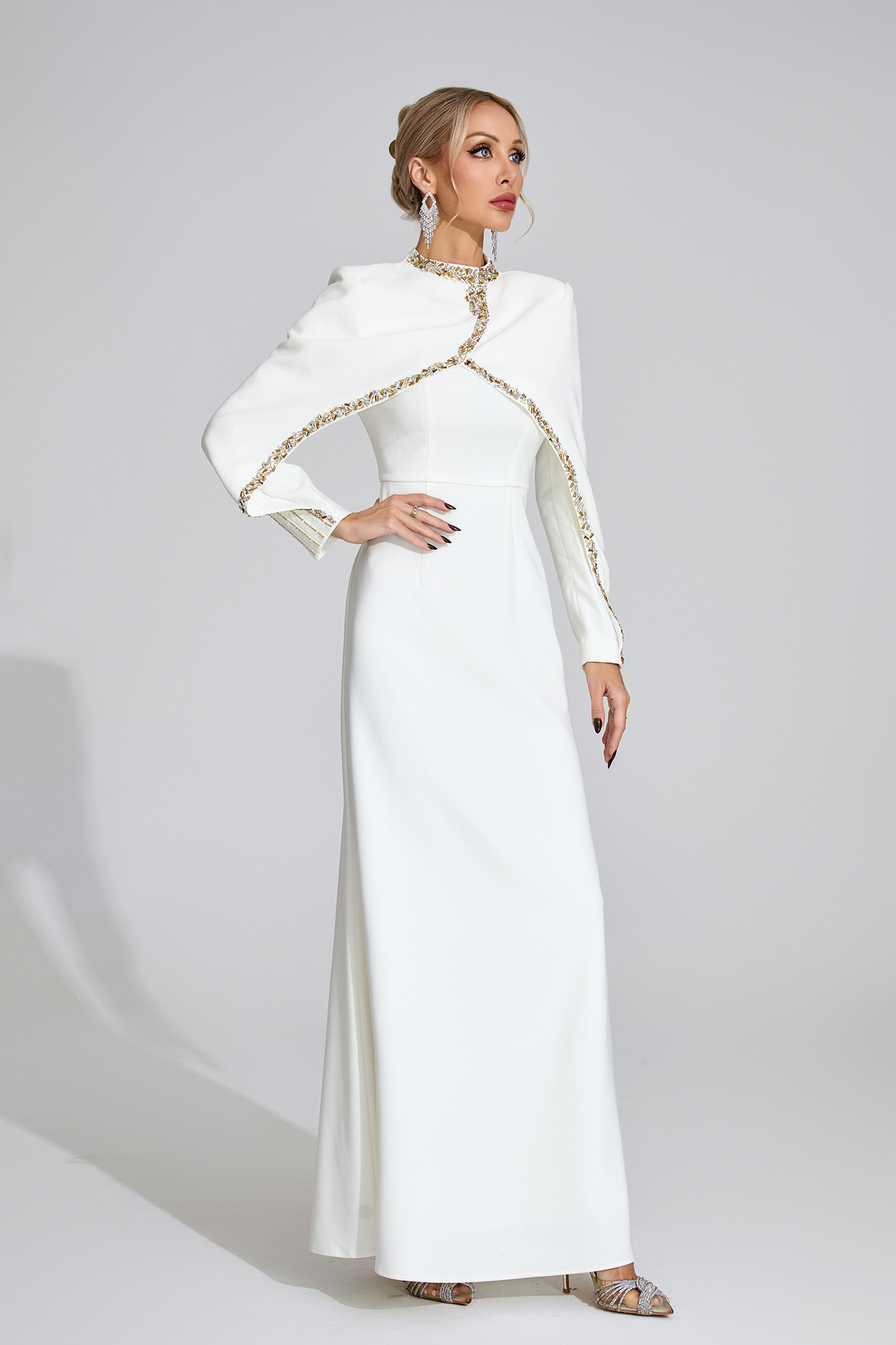 Andromeda  White Chain Maxi Dress