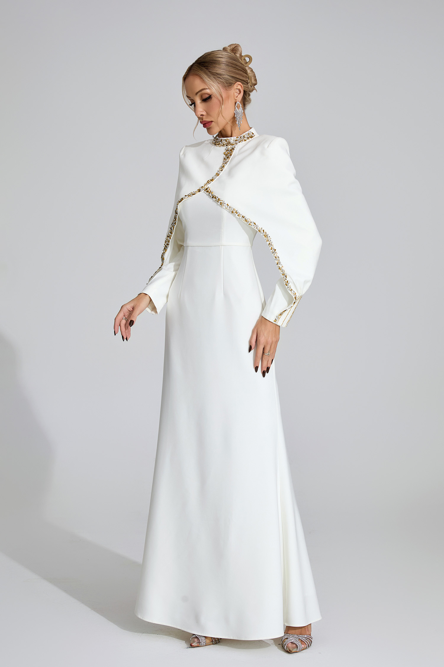 Andromeda  White Chain Maxi Dress