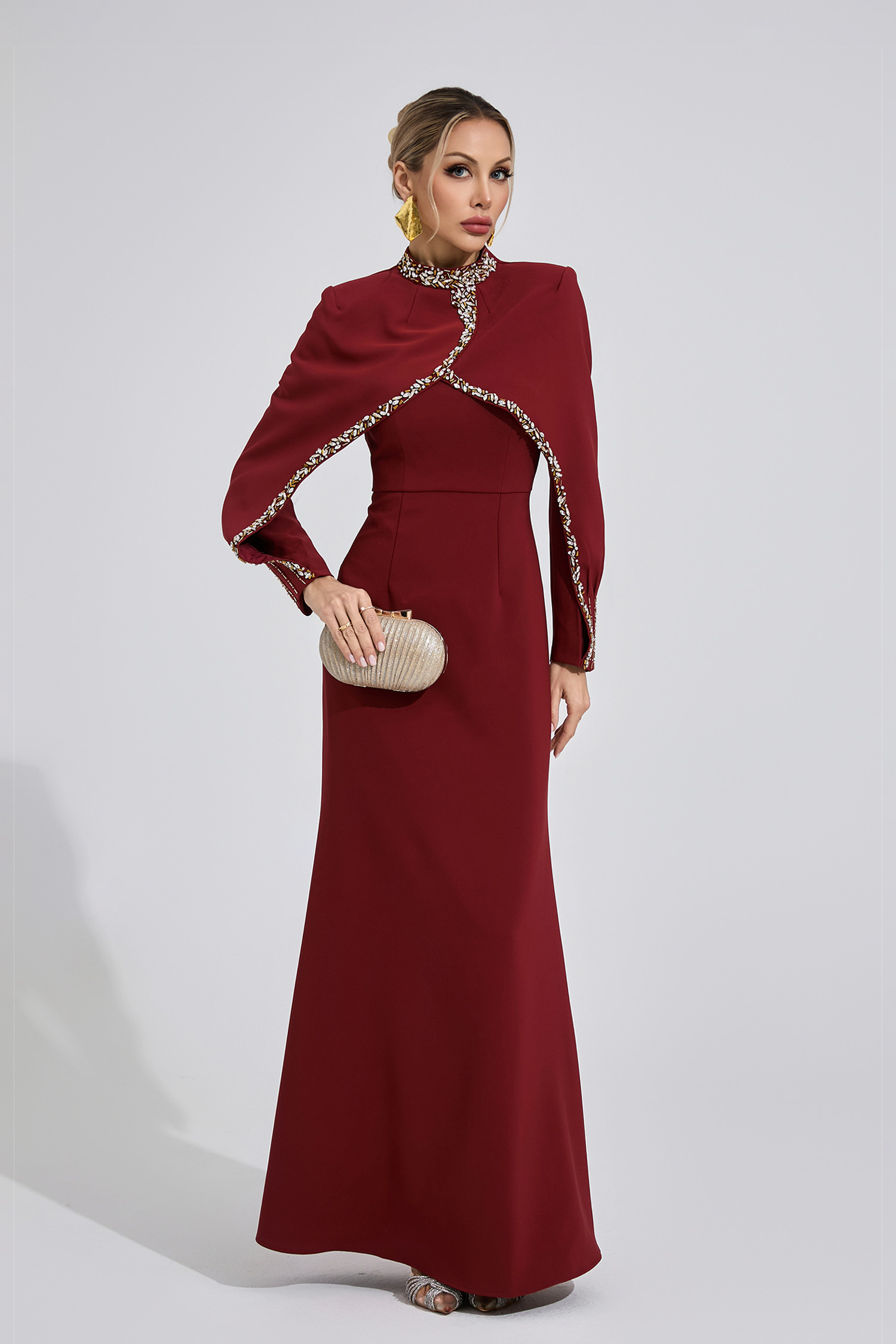 Andromeda Red Chain Maxi Dress