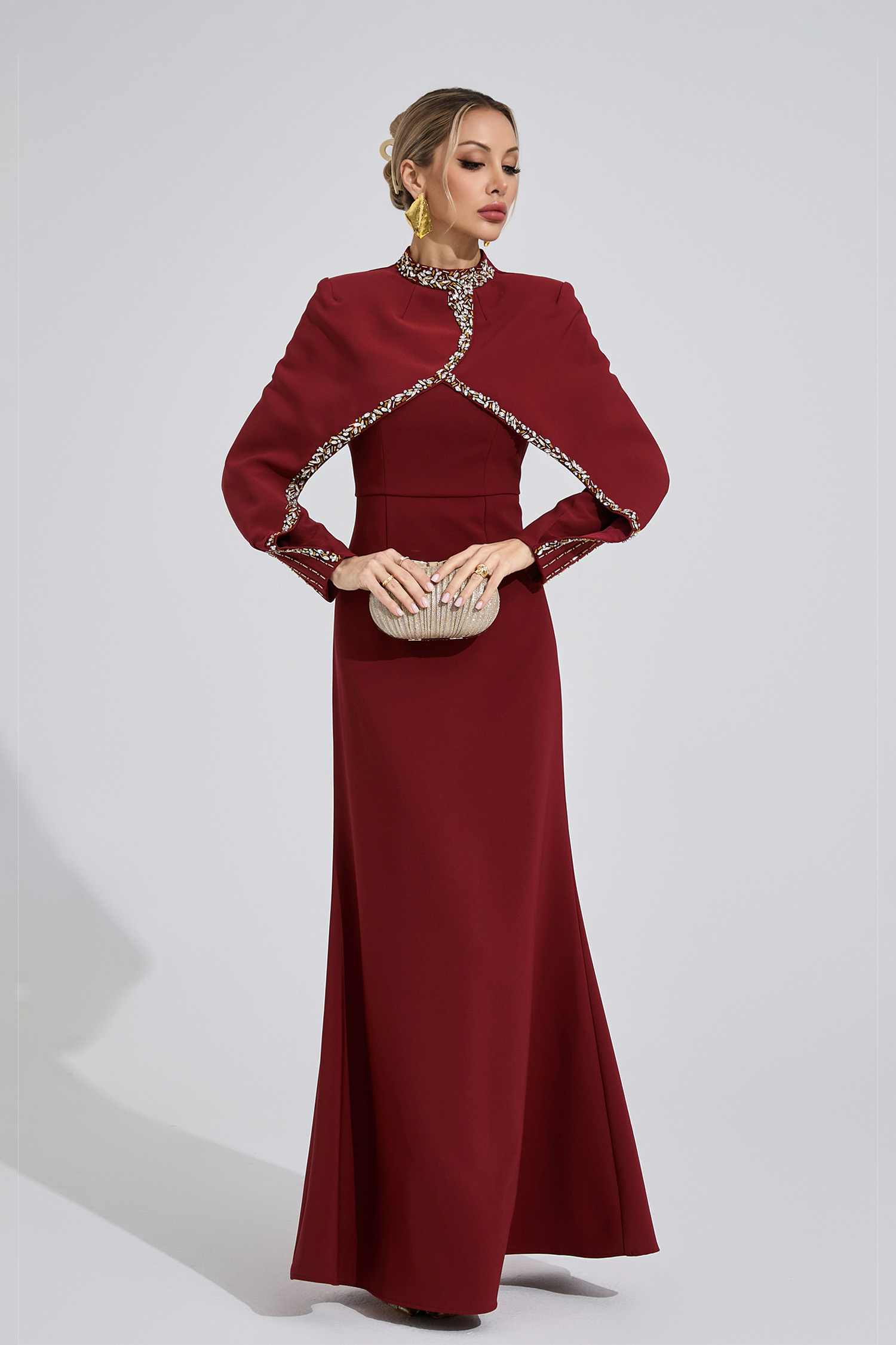 Andromeda Red Chain Maxi Dress