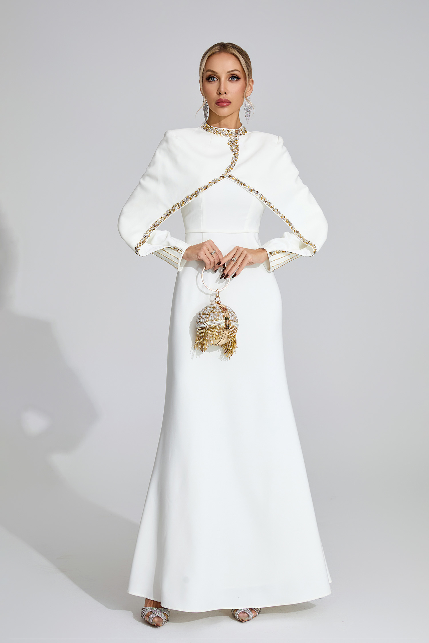 Andromeda  White Chain Maxi Dress