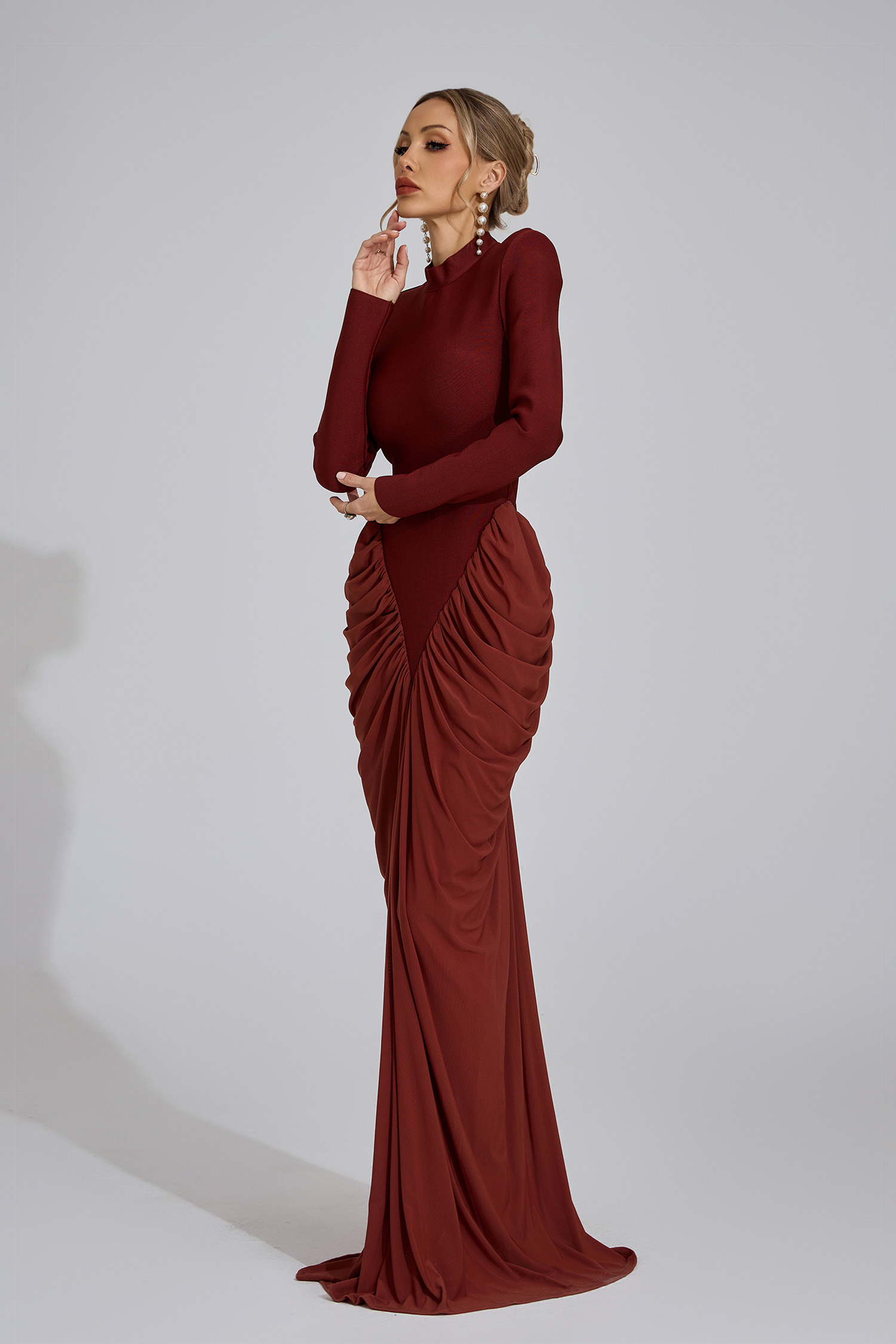 Aneira Sienna Ruching Maxi Dress