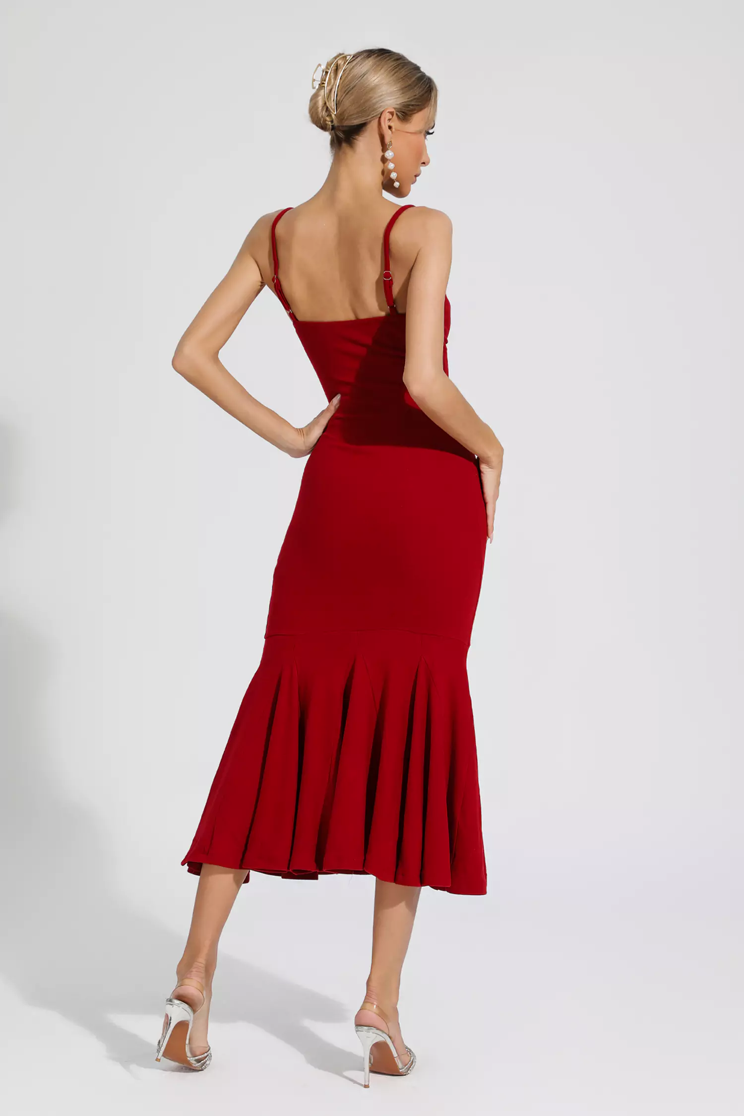 Annika Red Mermaid Slip Dress-CATCHALL