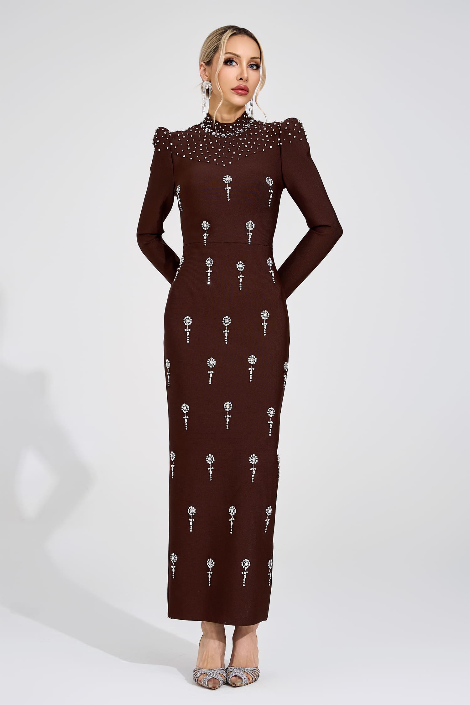 Anthea Brown Bandage Maxi Dress