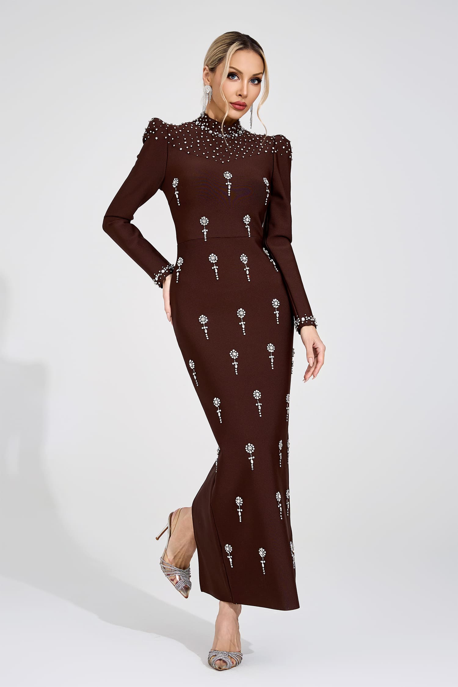 Anthea Brown Bandage Maxi Dress