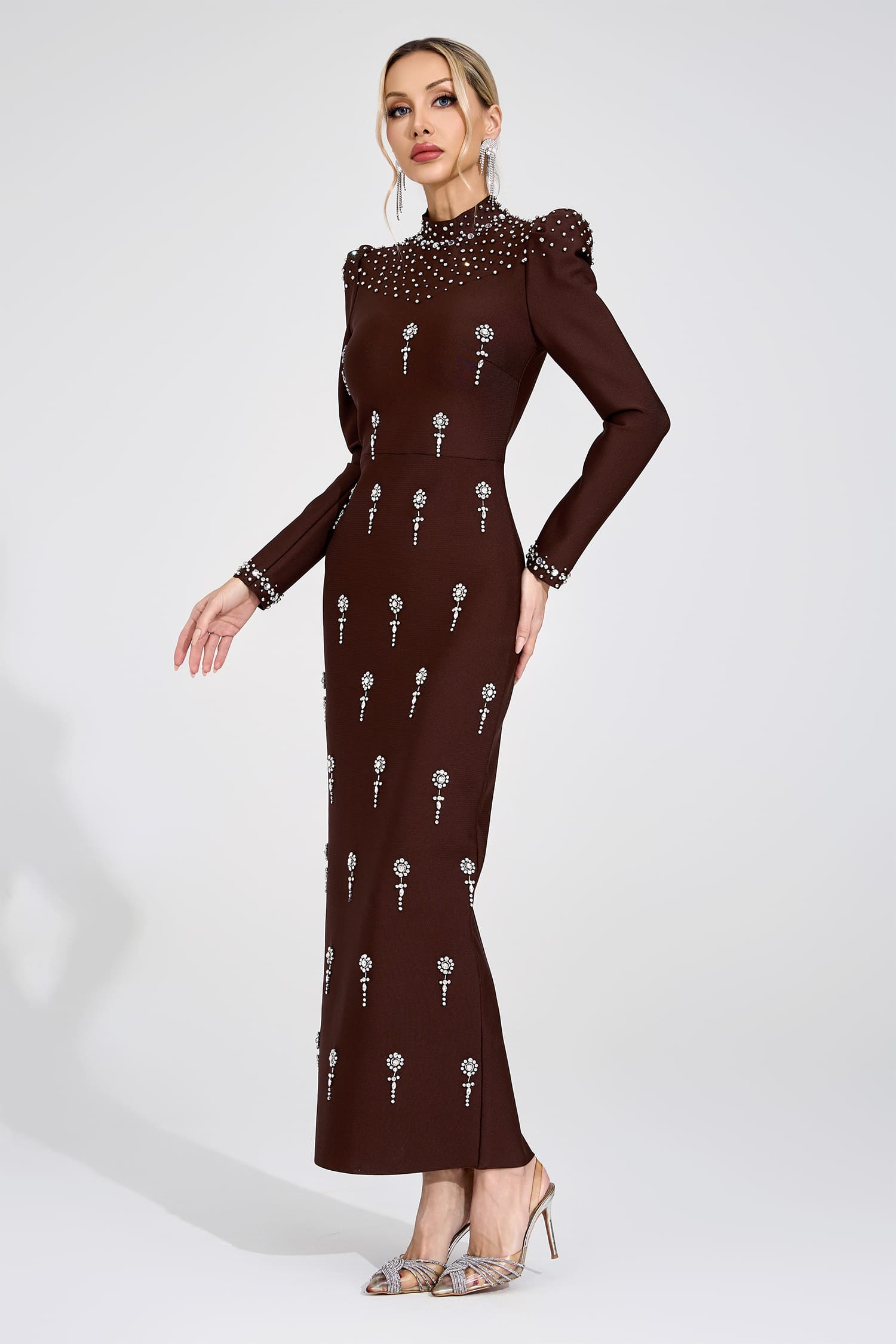 Anthea Brown Bandage Maxi Dress