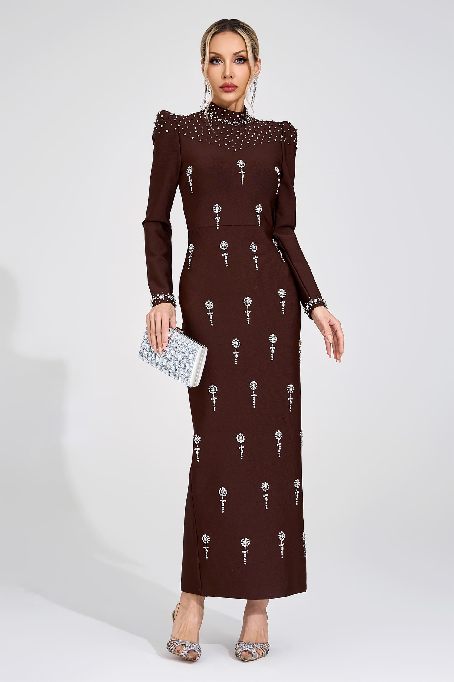 Anthea Brown Bandage Maxi Dress