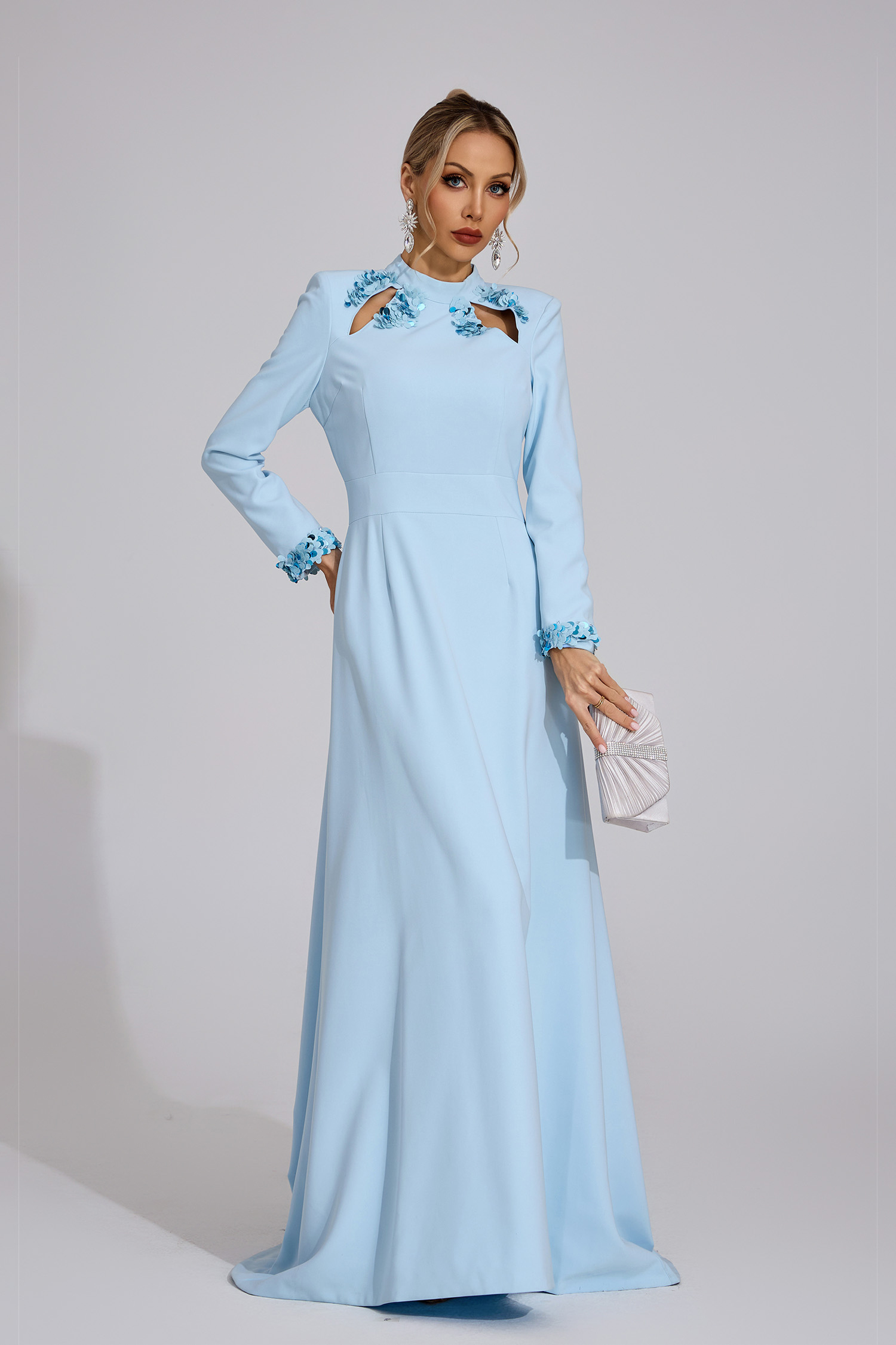 Anwen Light Blue Mermaid Maxi Dress