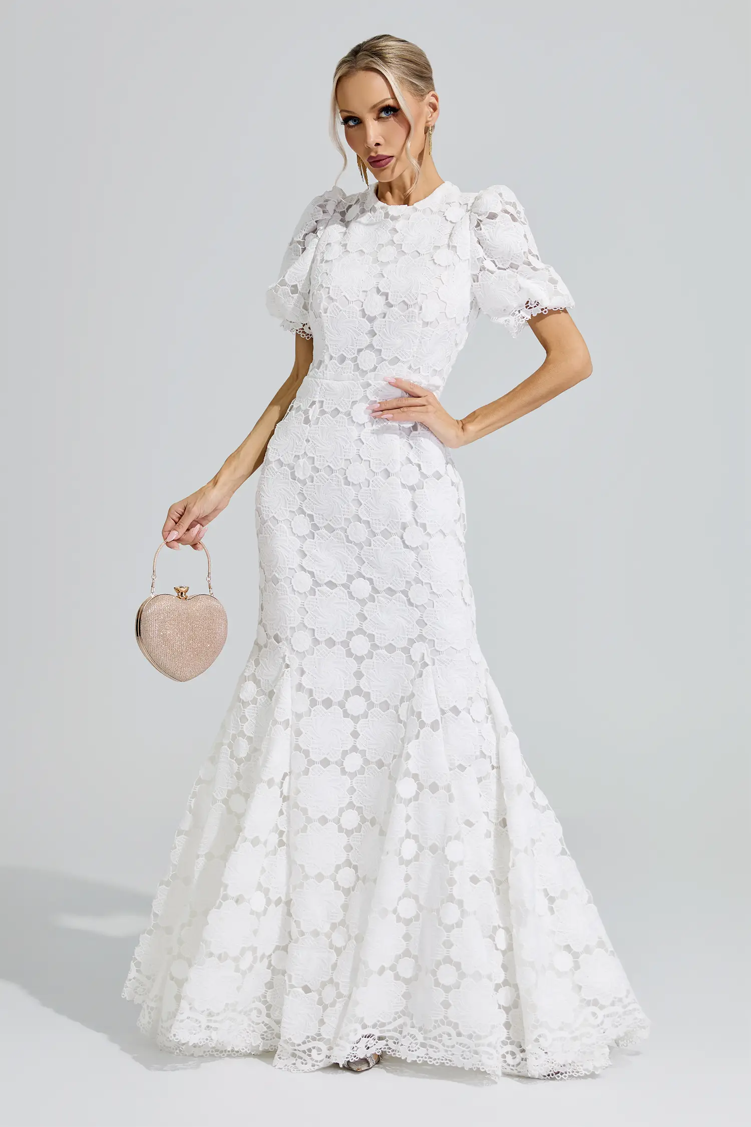 Aphrodite White Lace Cutout Maxi Dress