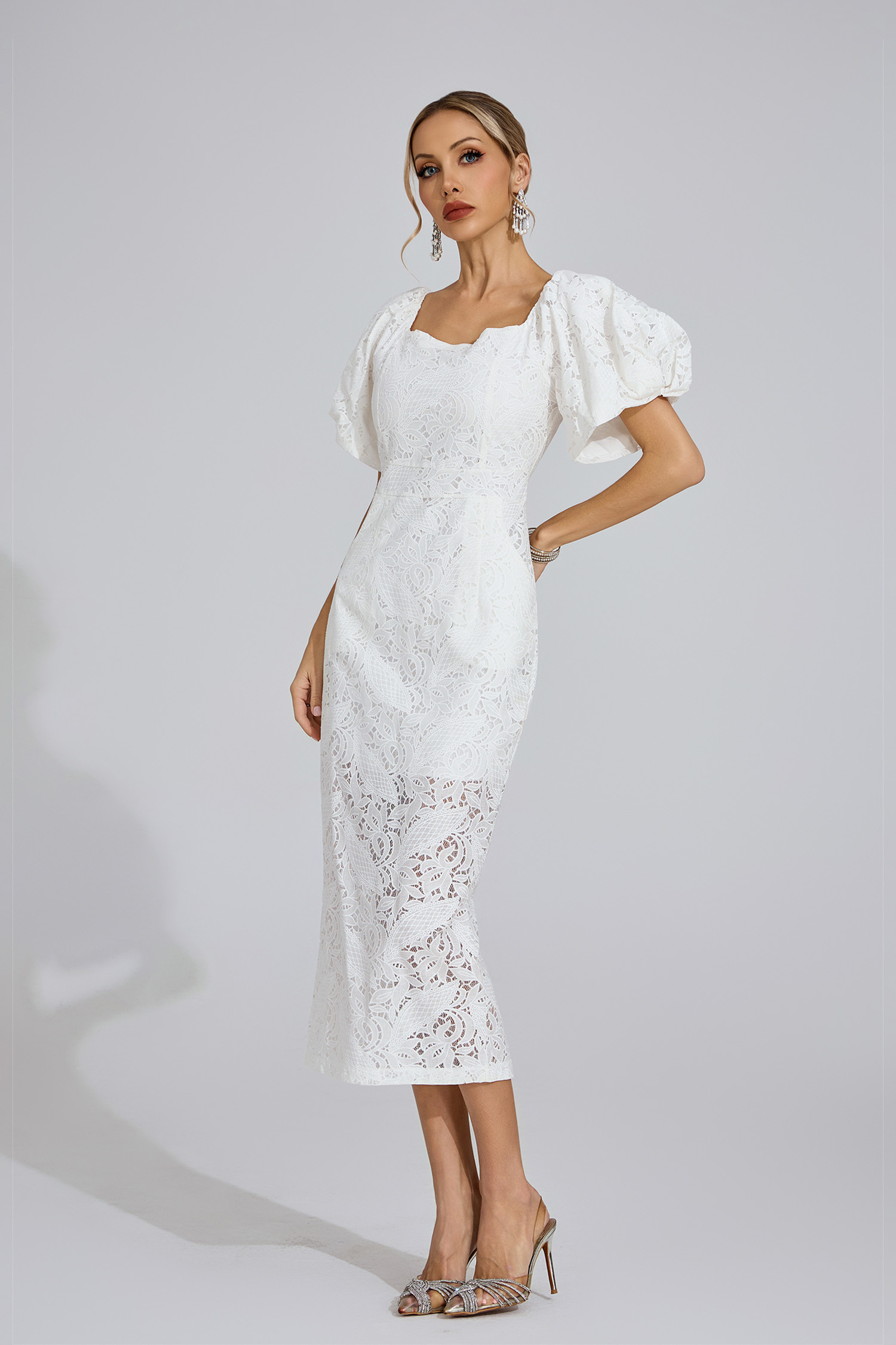 Arianell White One-Shoulder Maxi Dress
