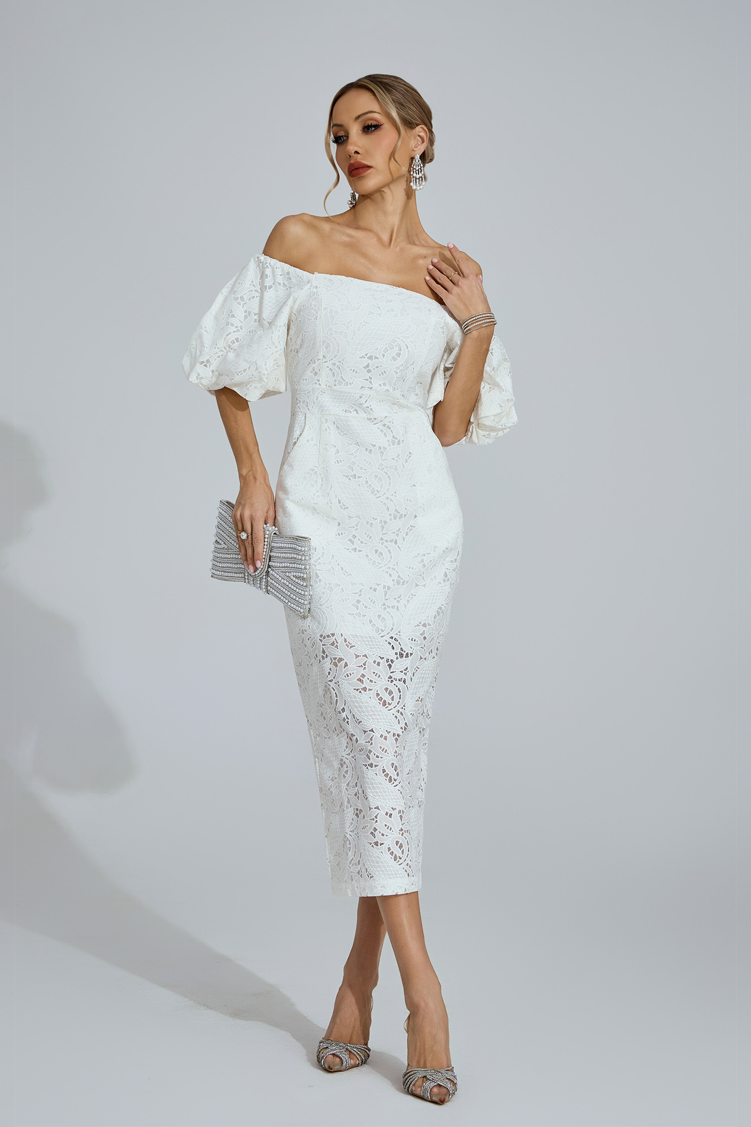 Arianell White One-Shoulder Maxi Dress