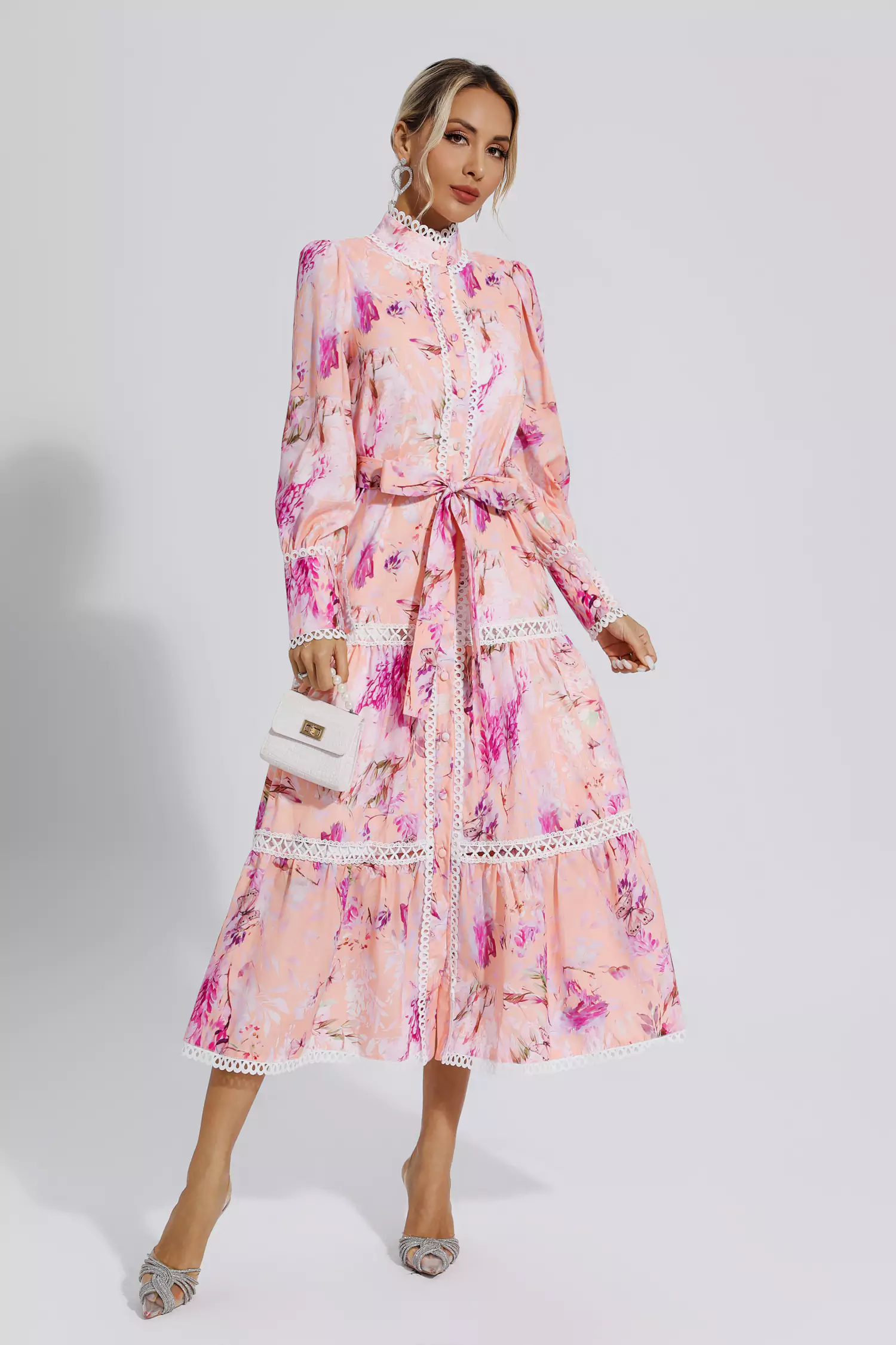 Ariya Pink Floral Printed Commuter Maxi Dress