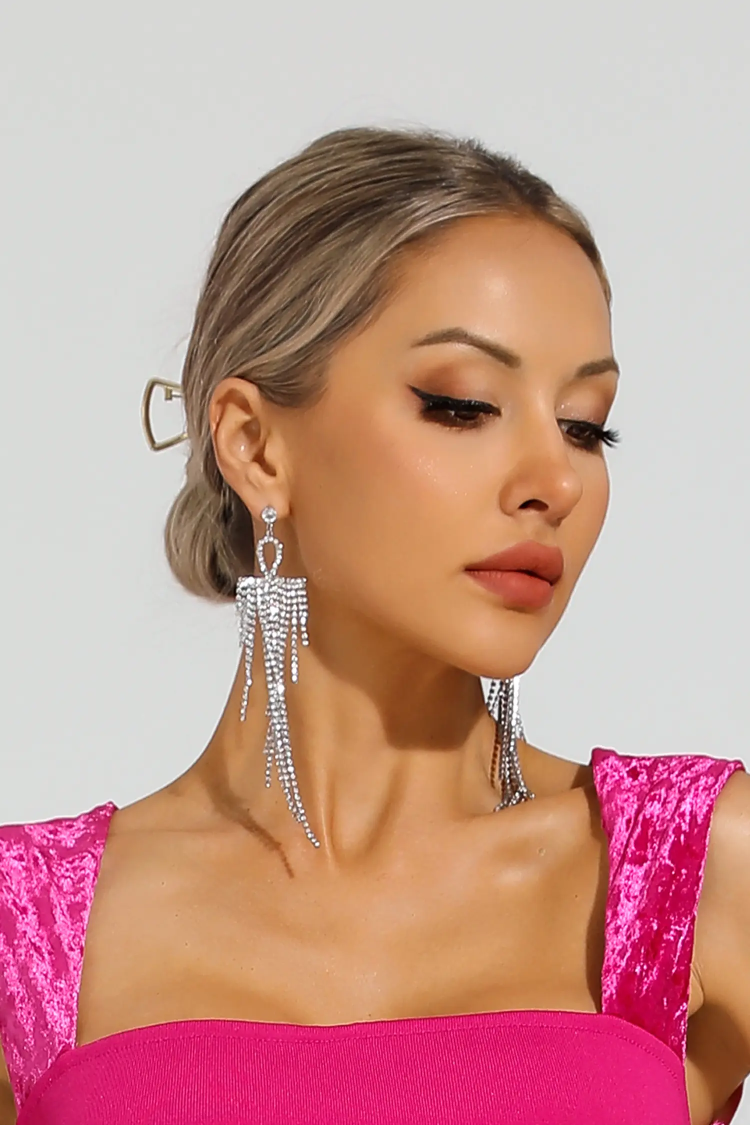 Arlene Silver Diamond Earrings-CATCHALL