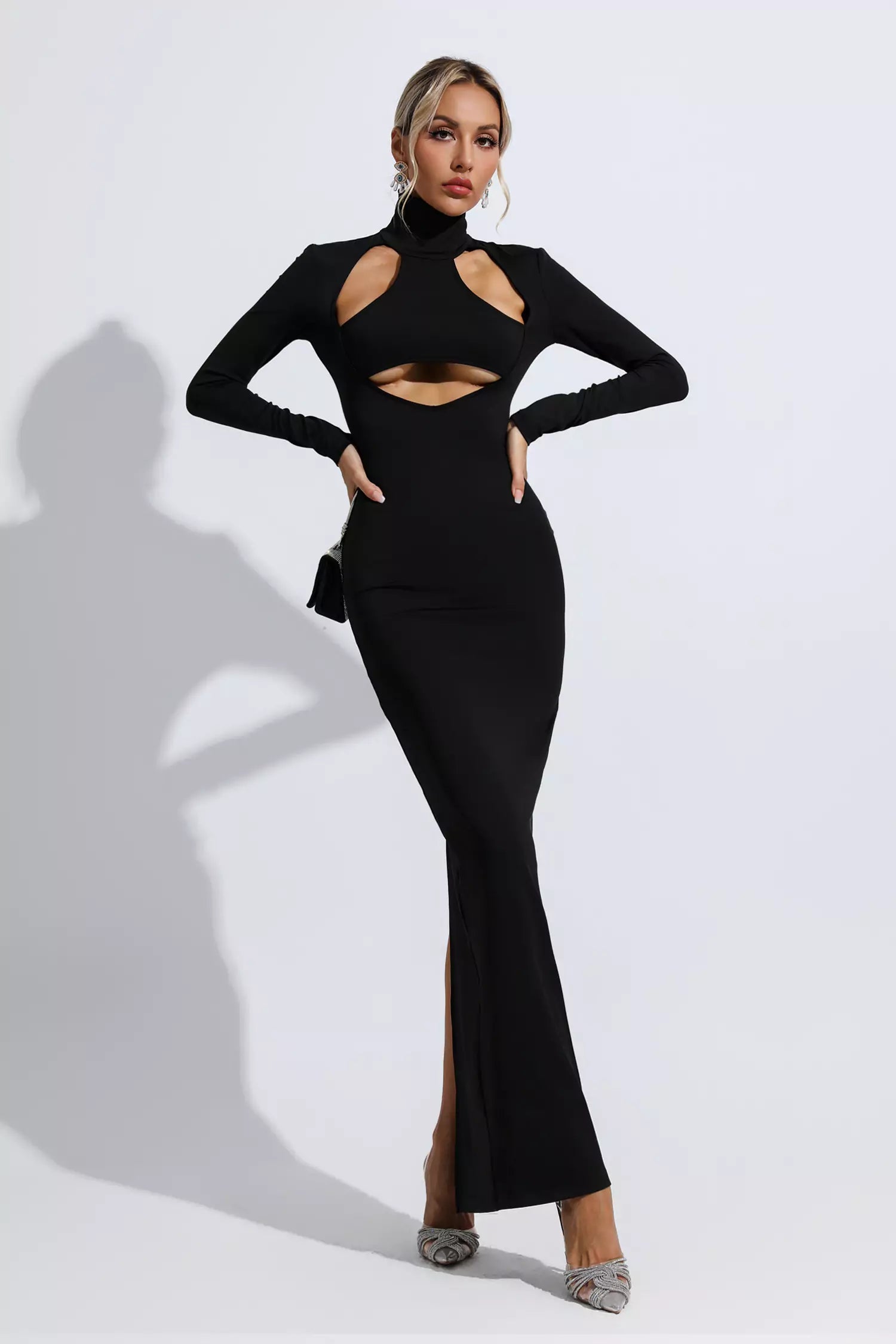 Carly Black Cutout Maxi Dress-CATCHALL