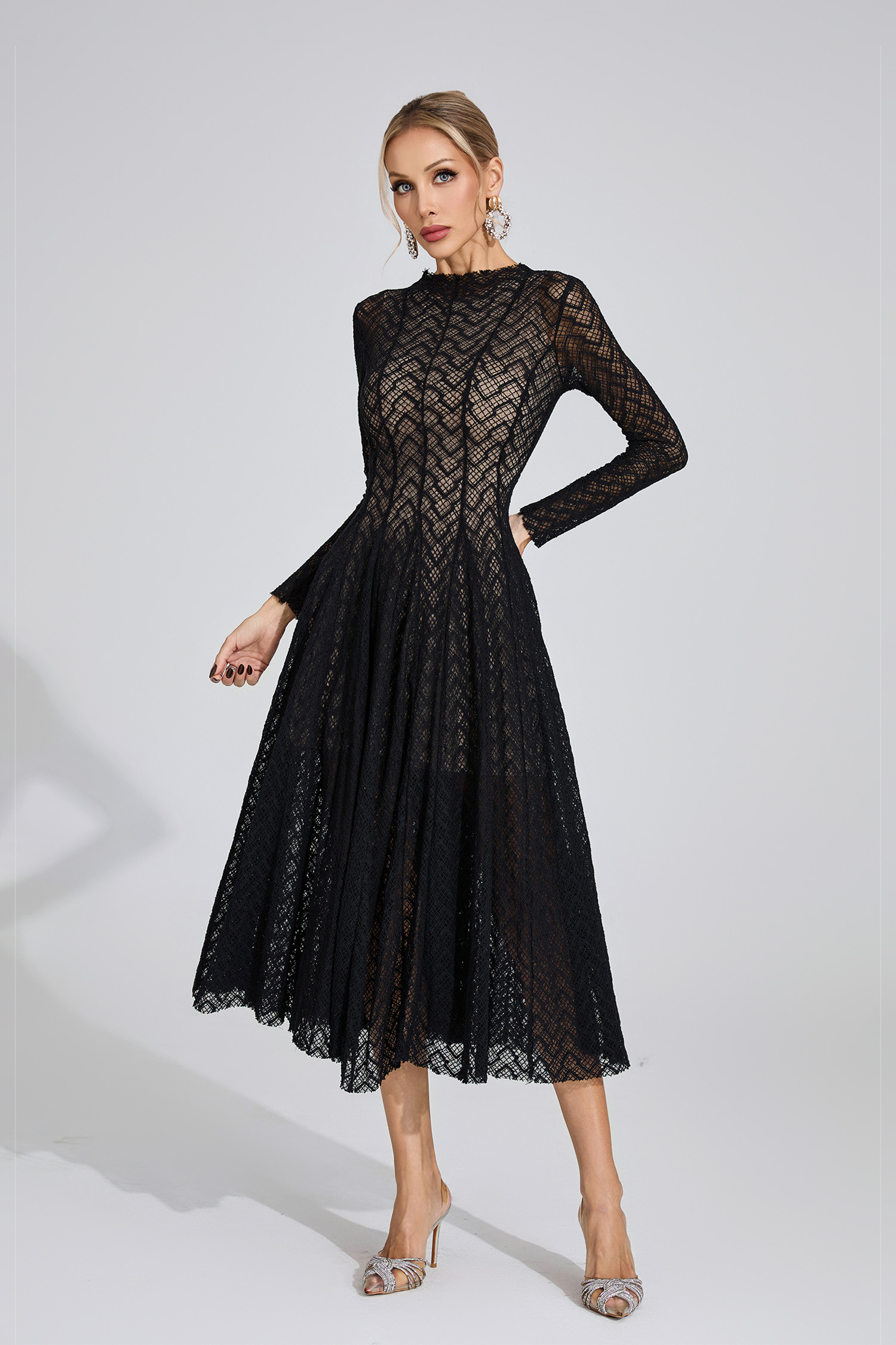 Armstrong Black Lace Long Sleeve Dress