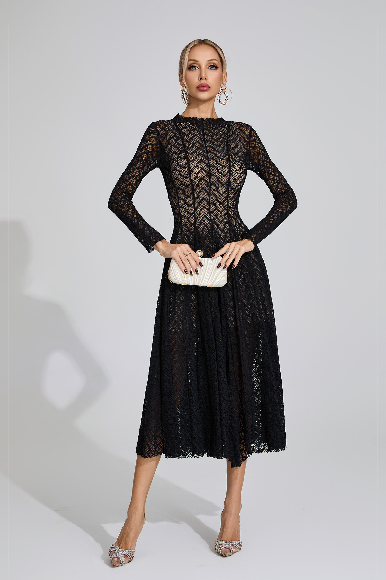 Armstrong Black Lace Long Sleeve Dress