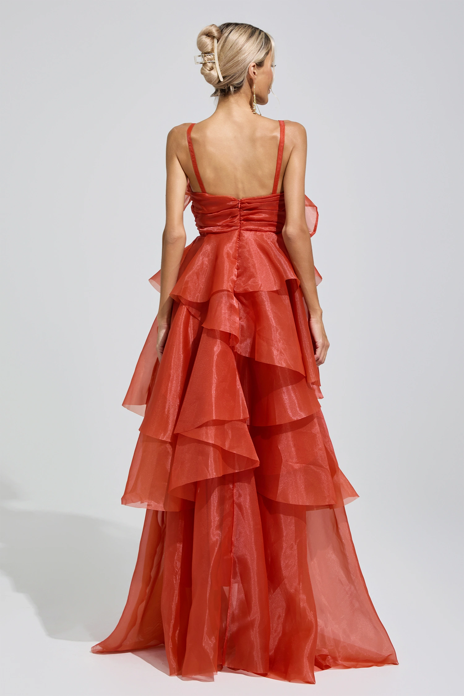 Artemisia Red Halter Ruffle Dress
