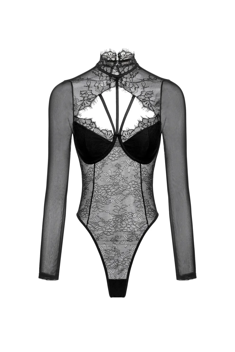 Augustus Black Sheer Lace Jumpsuit