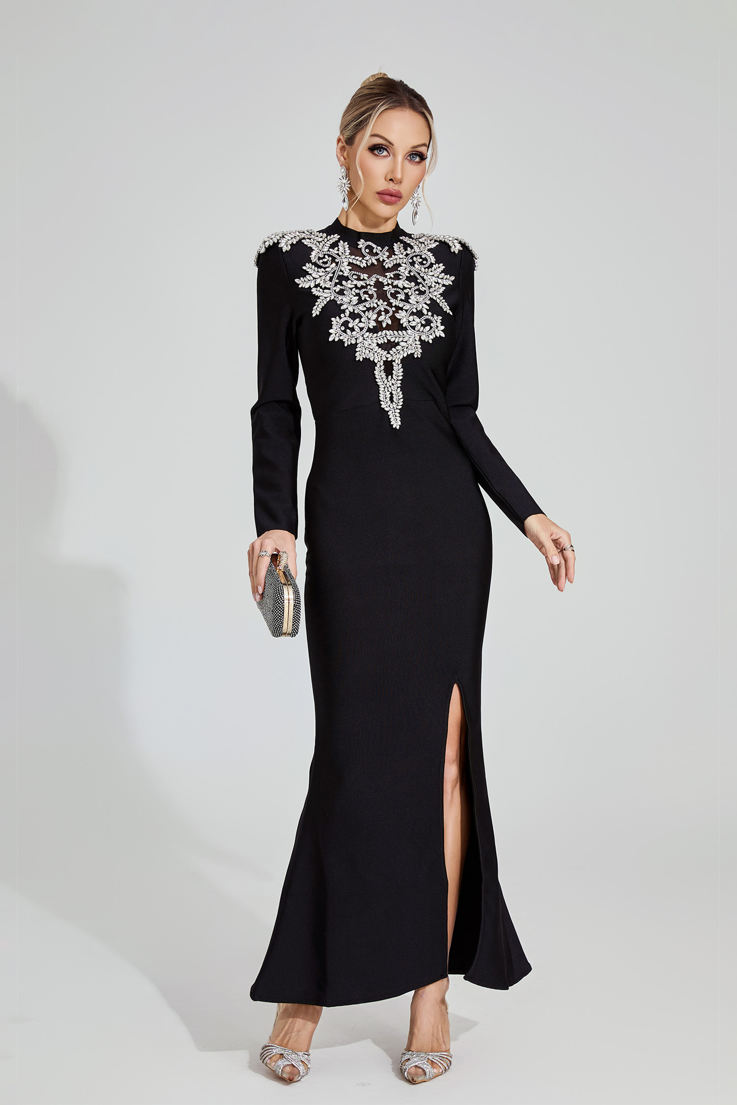 Aurora Black Diamond Bandage Dress