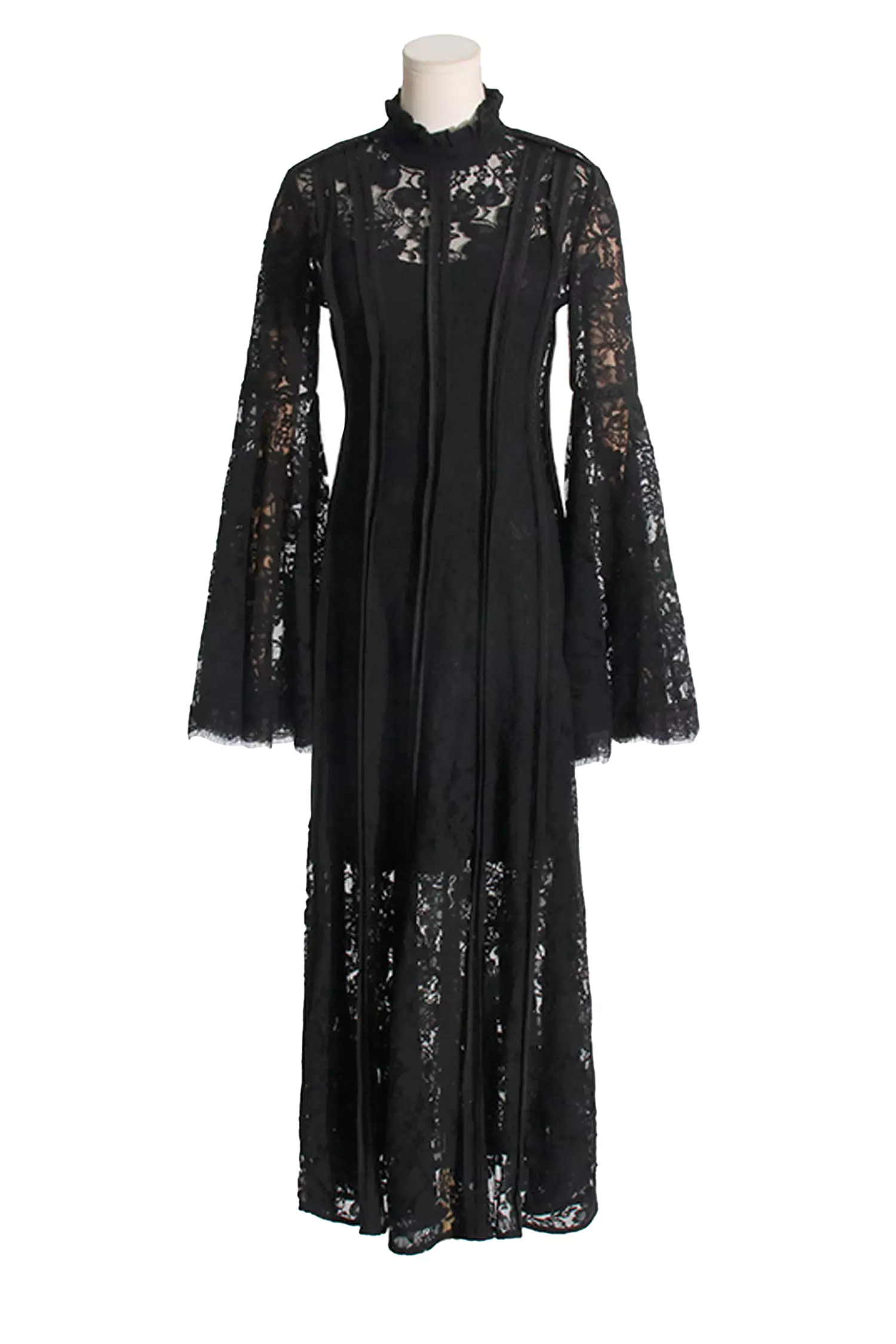 Avah Black Hollow Embroidery Midi Dress-CATCHALL