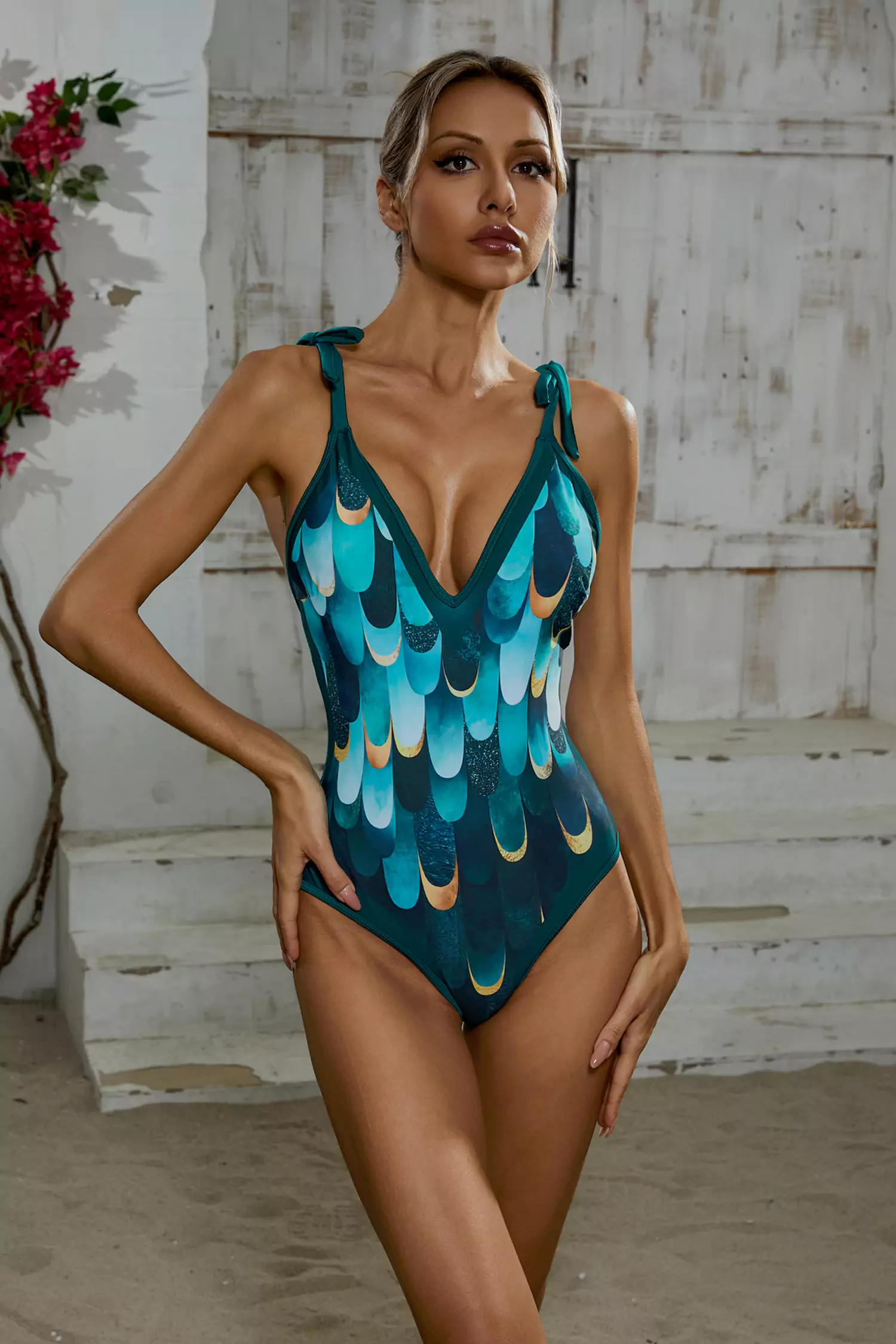 Avalynn Green One Piece Swimwear-CATCHALL