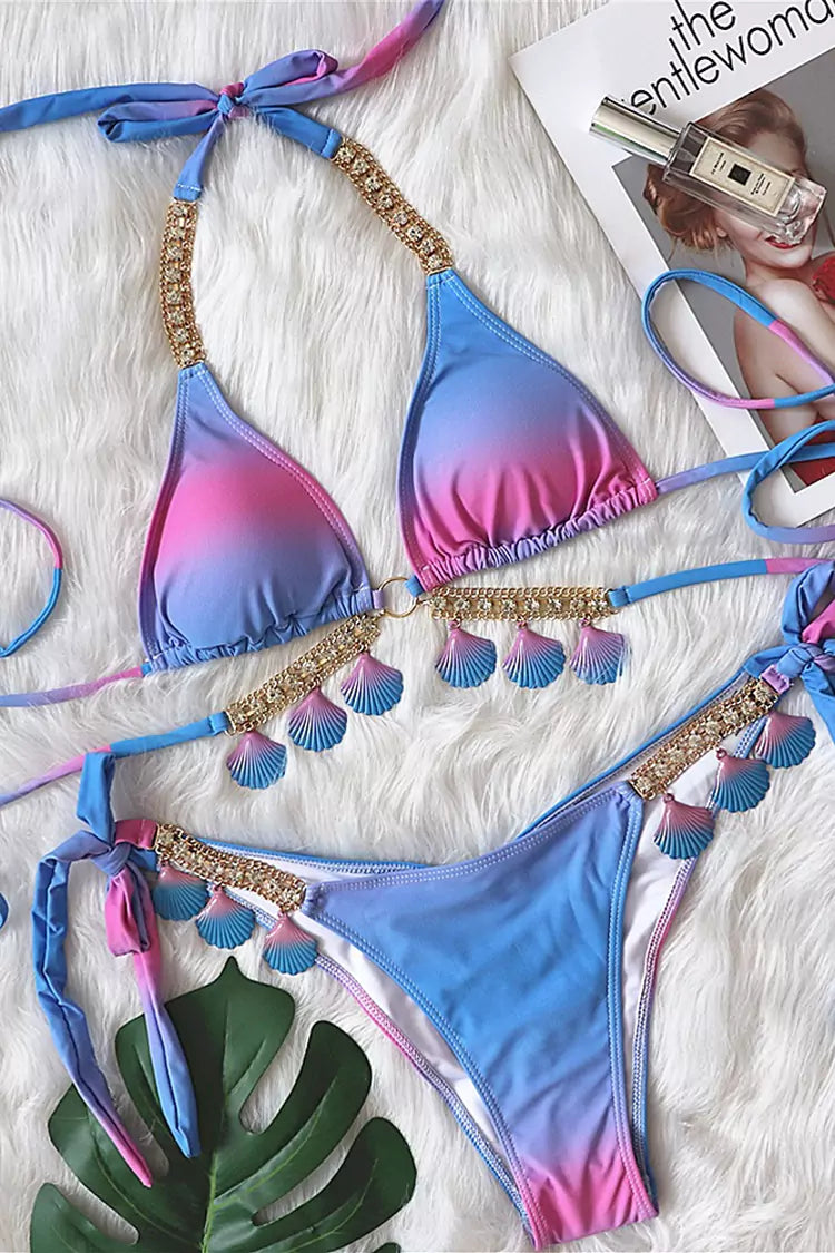 Avery Gradient Purple Shell Bikini-CATCHALL