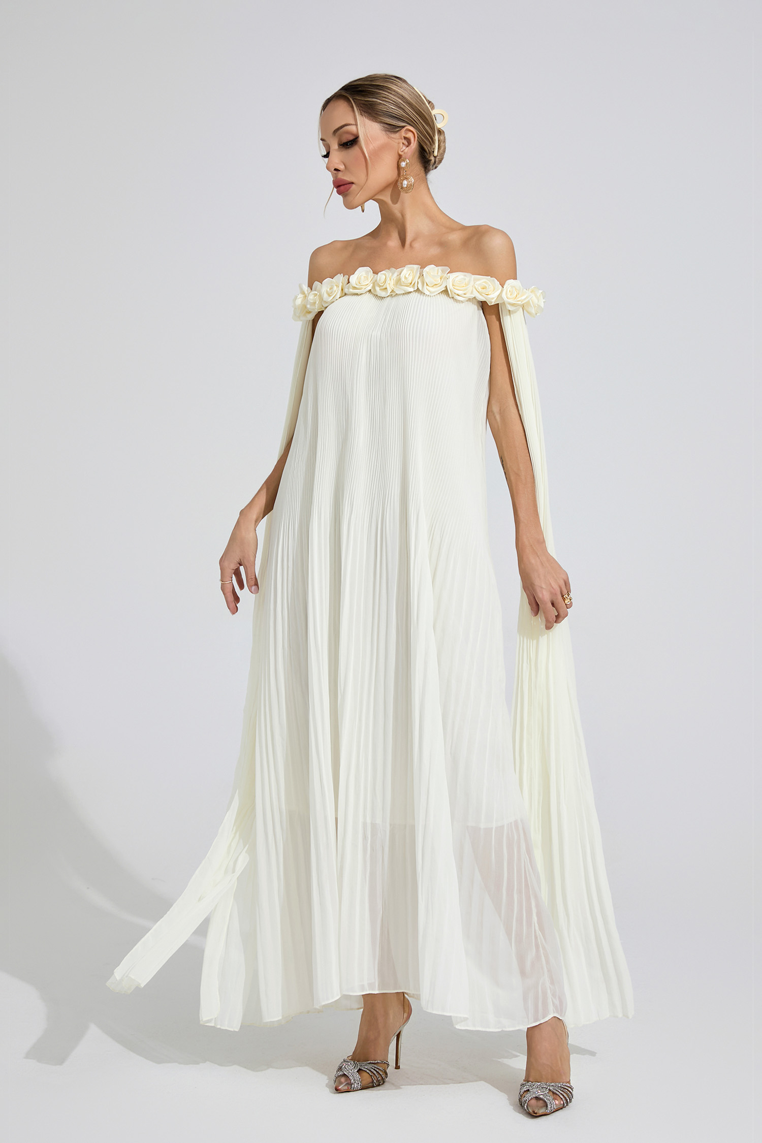 Awen Apricot Floral Maxi Dress