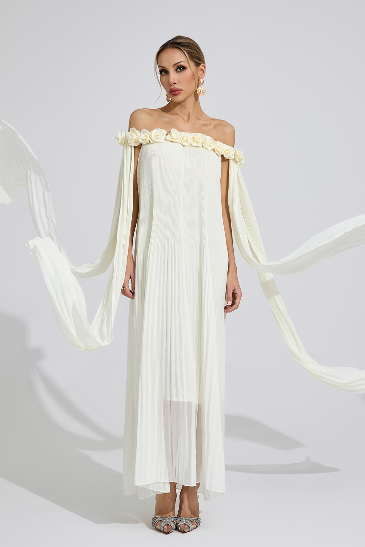 Awen Apricot Floral Maxi Dress