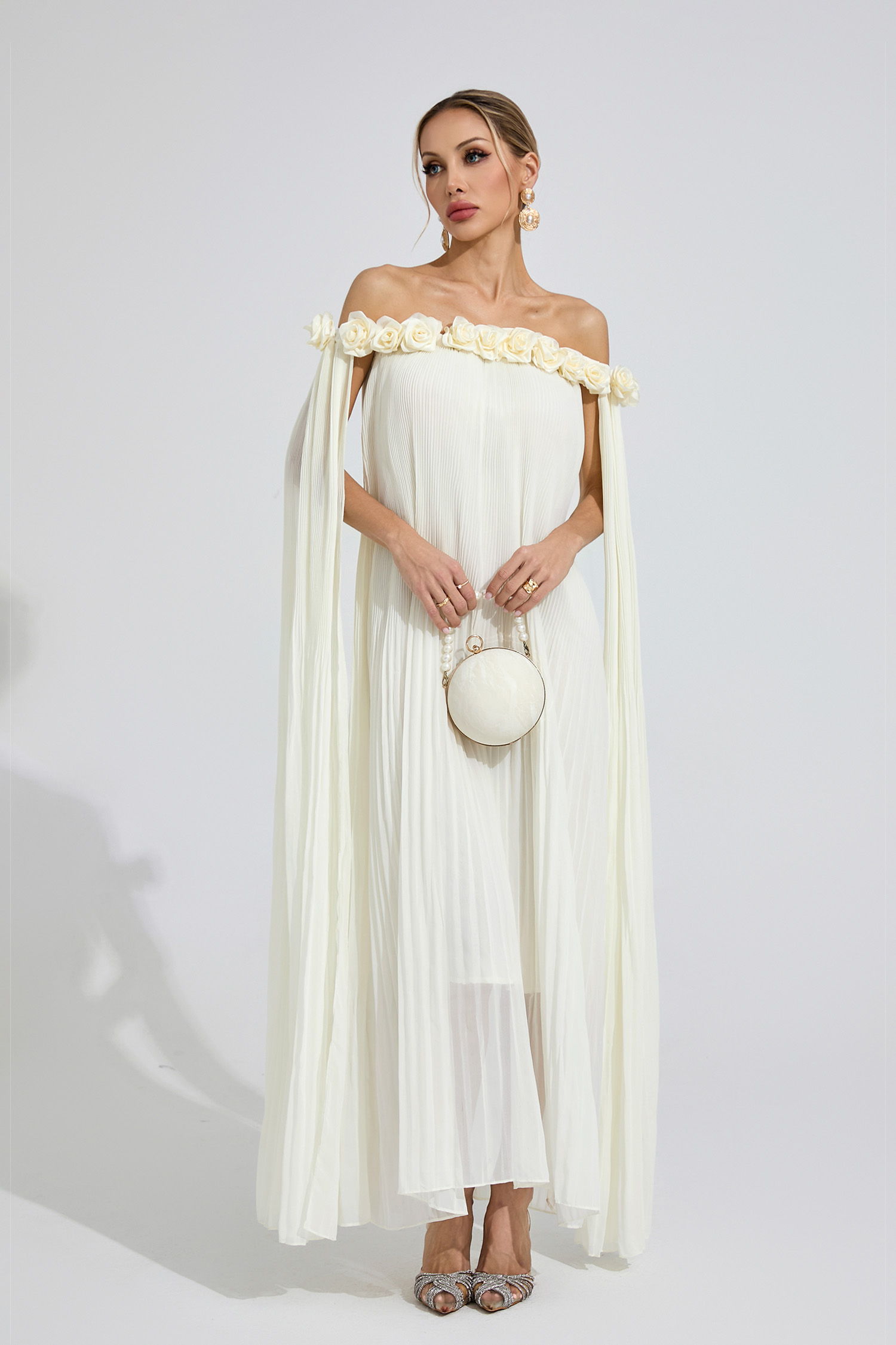 Awen Apricot Floral Maxi Dress