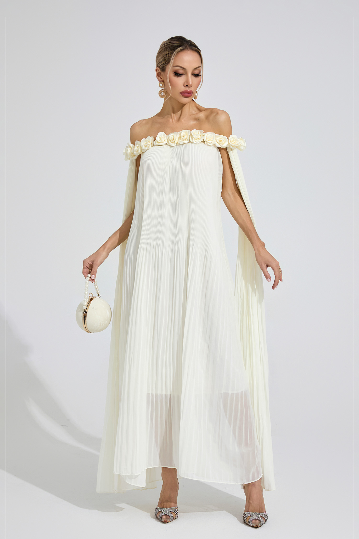 Awen Apricot Floral Maxi Dress