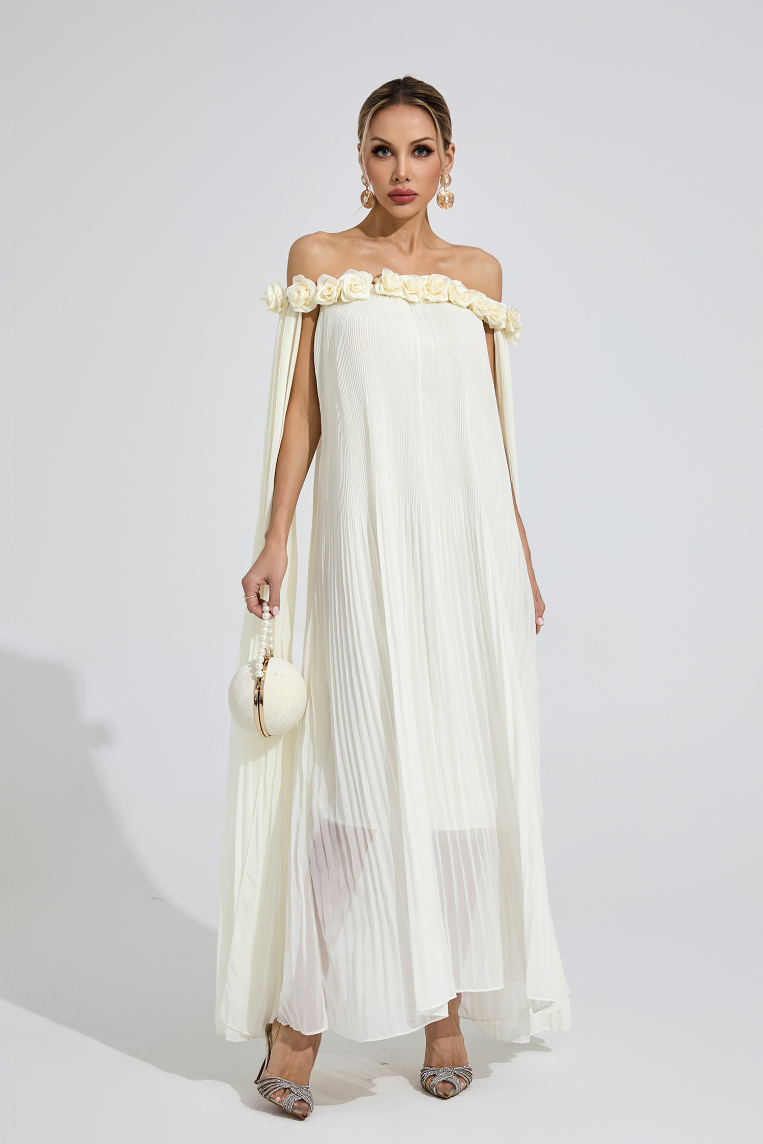 Awen Apricot Floral Maxi Dress