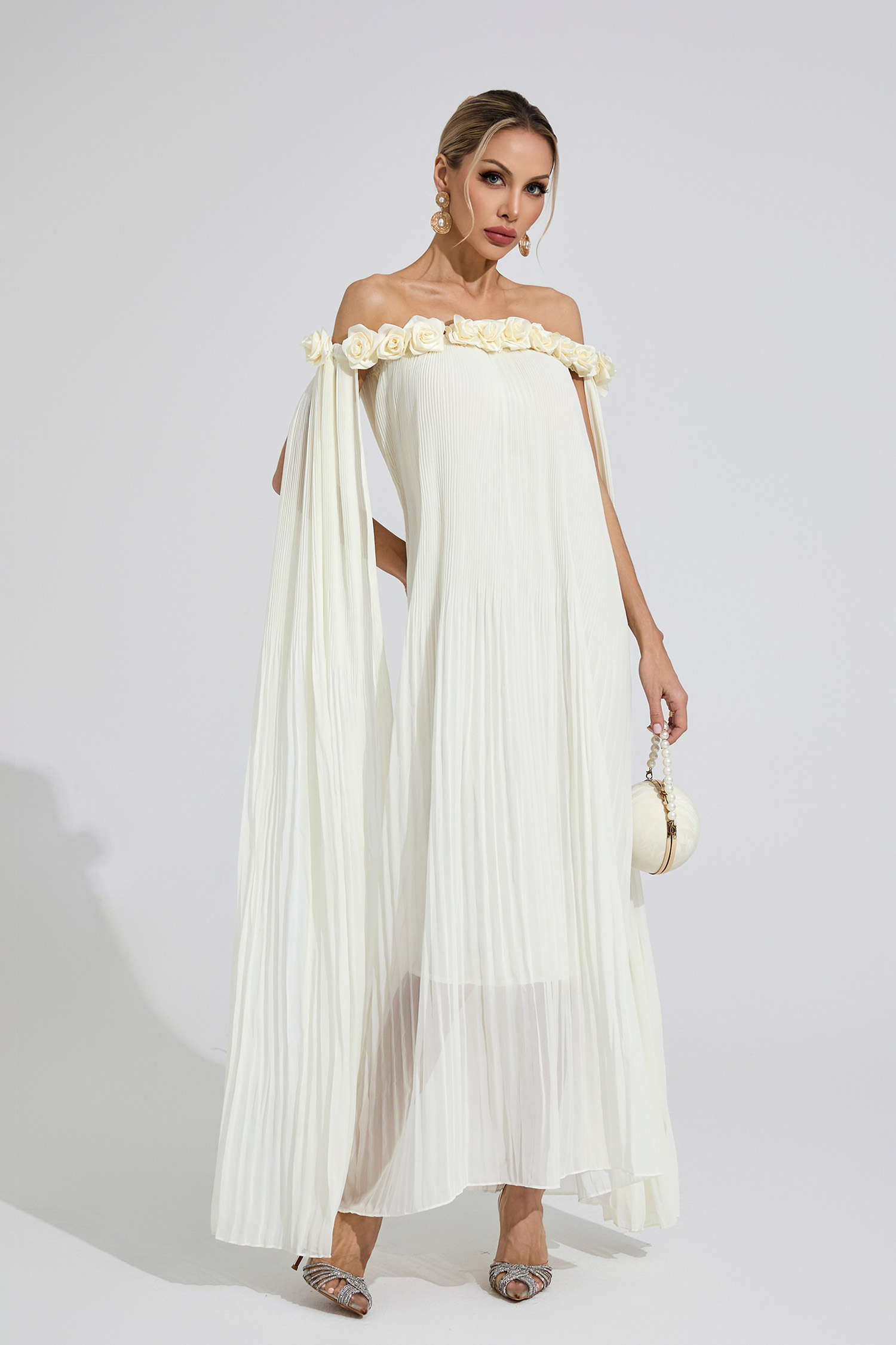 Awen Apricot Floral Maxi Dress