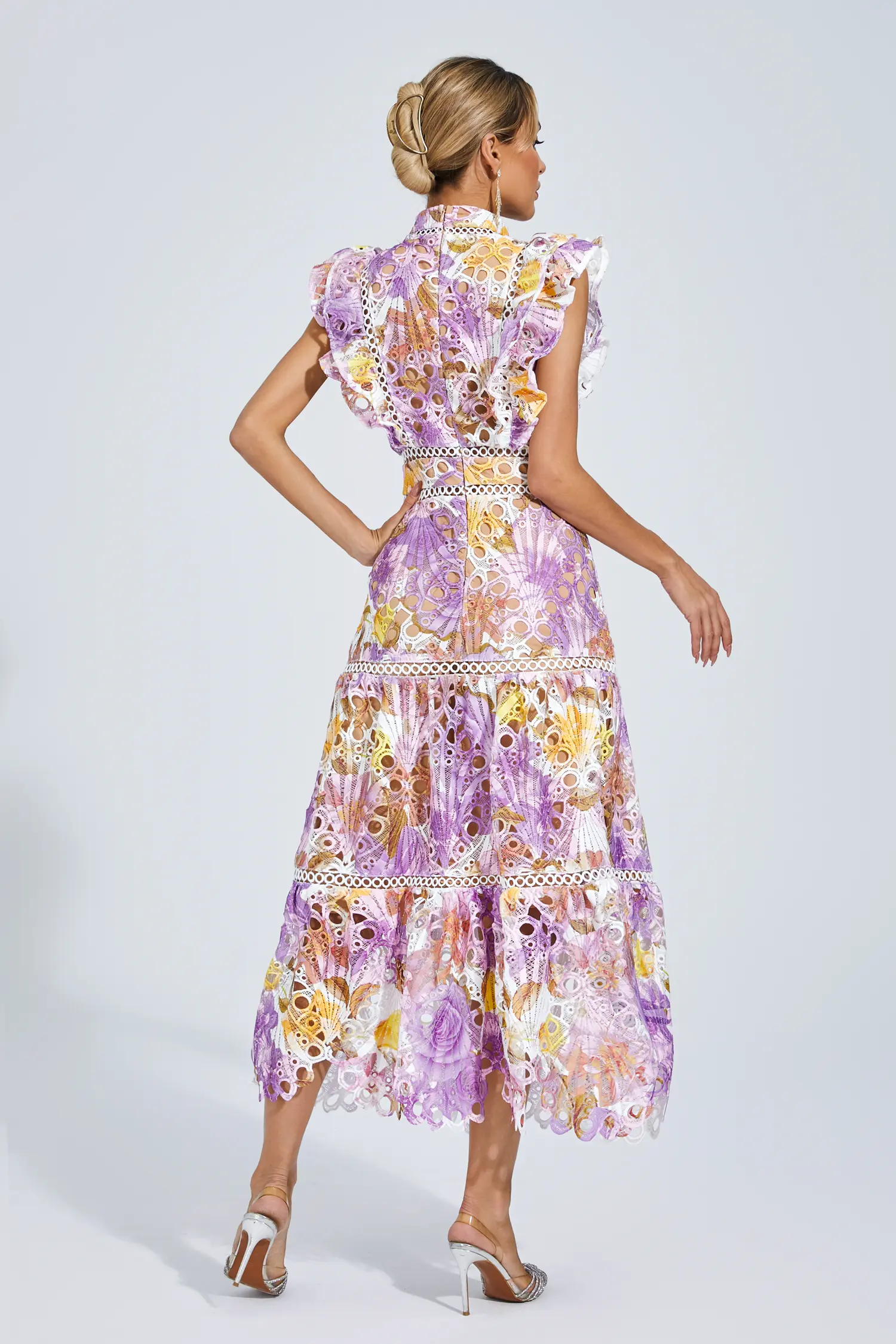 Ayleen Purple  Hollow Sleeveless Midi Dress-CATCHALL