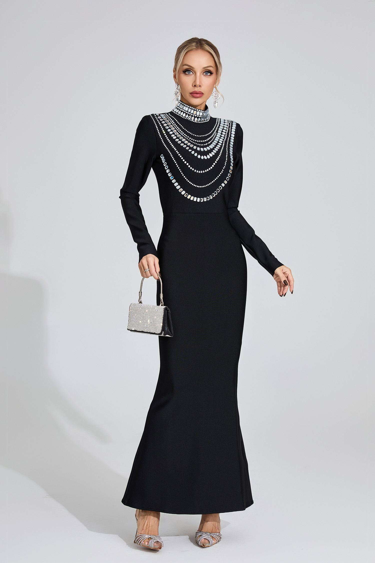 Azaria Black Diamond Maxi Dress