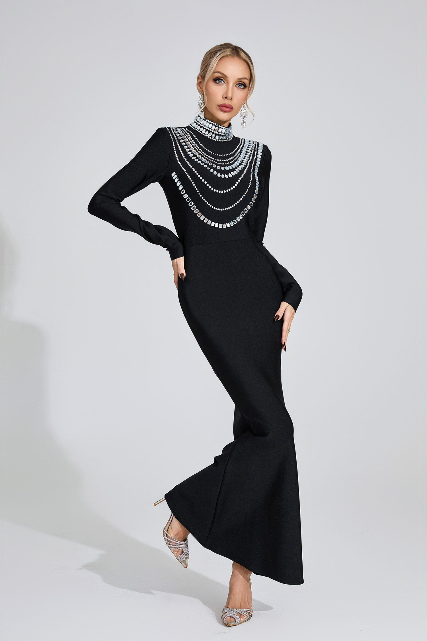 Azaria Black Diamond Maxi Dress
