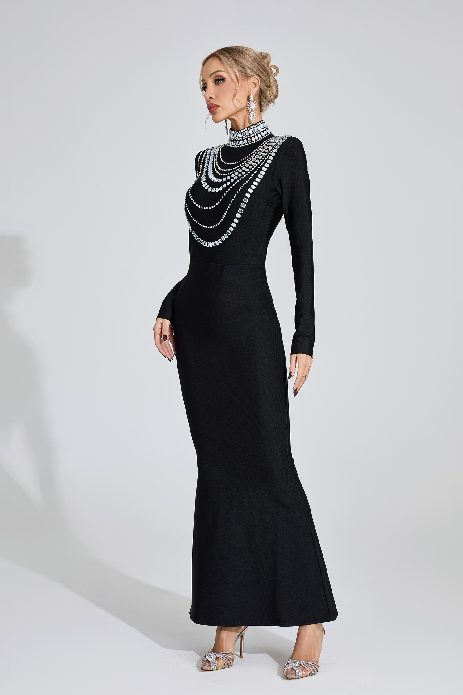 Azaria Black Diamond Maxi Dress