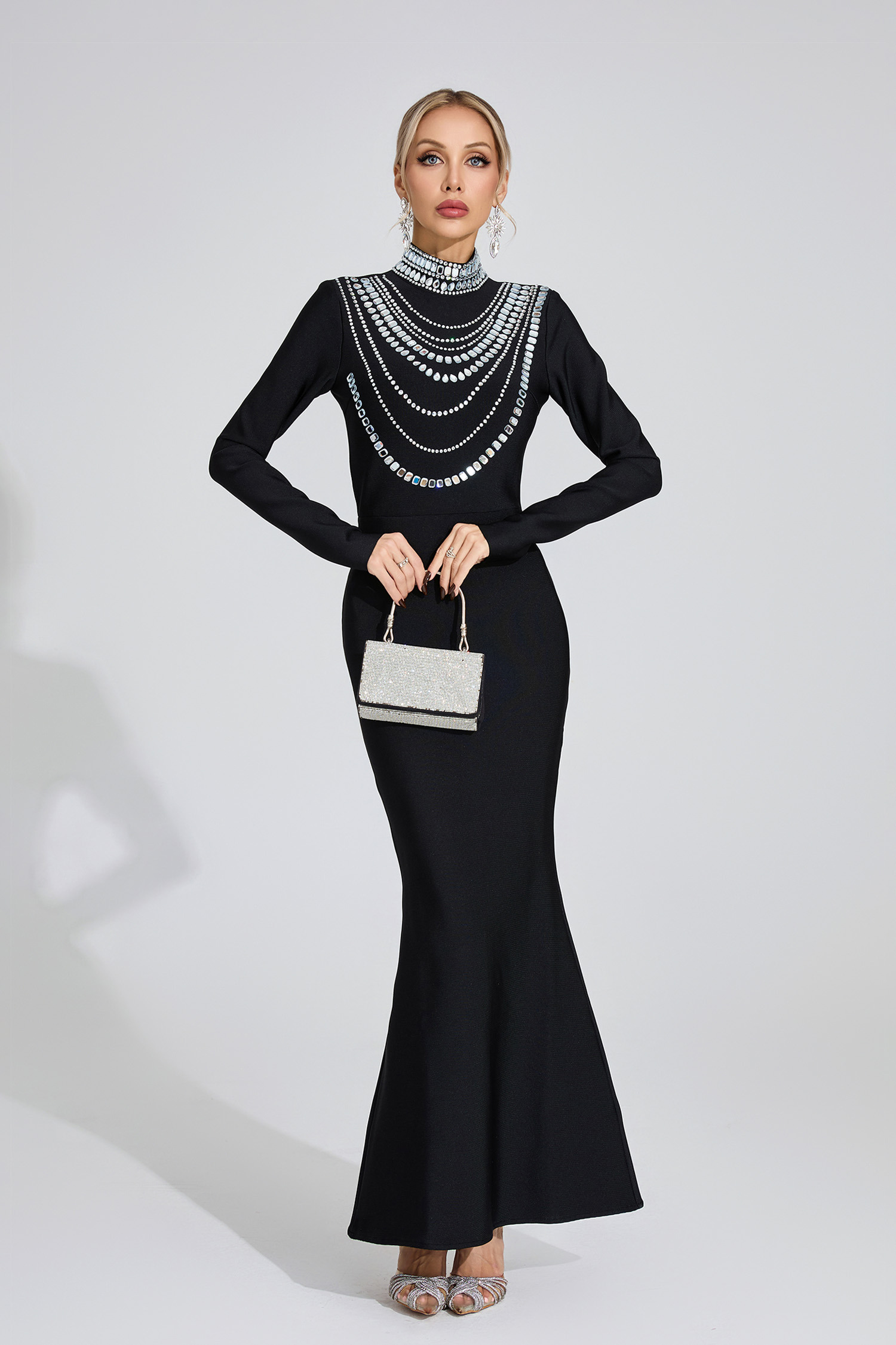 Azaria Black Diamond Maxi Dress