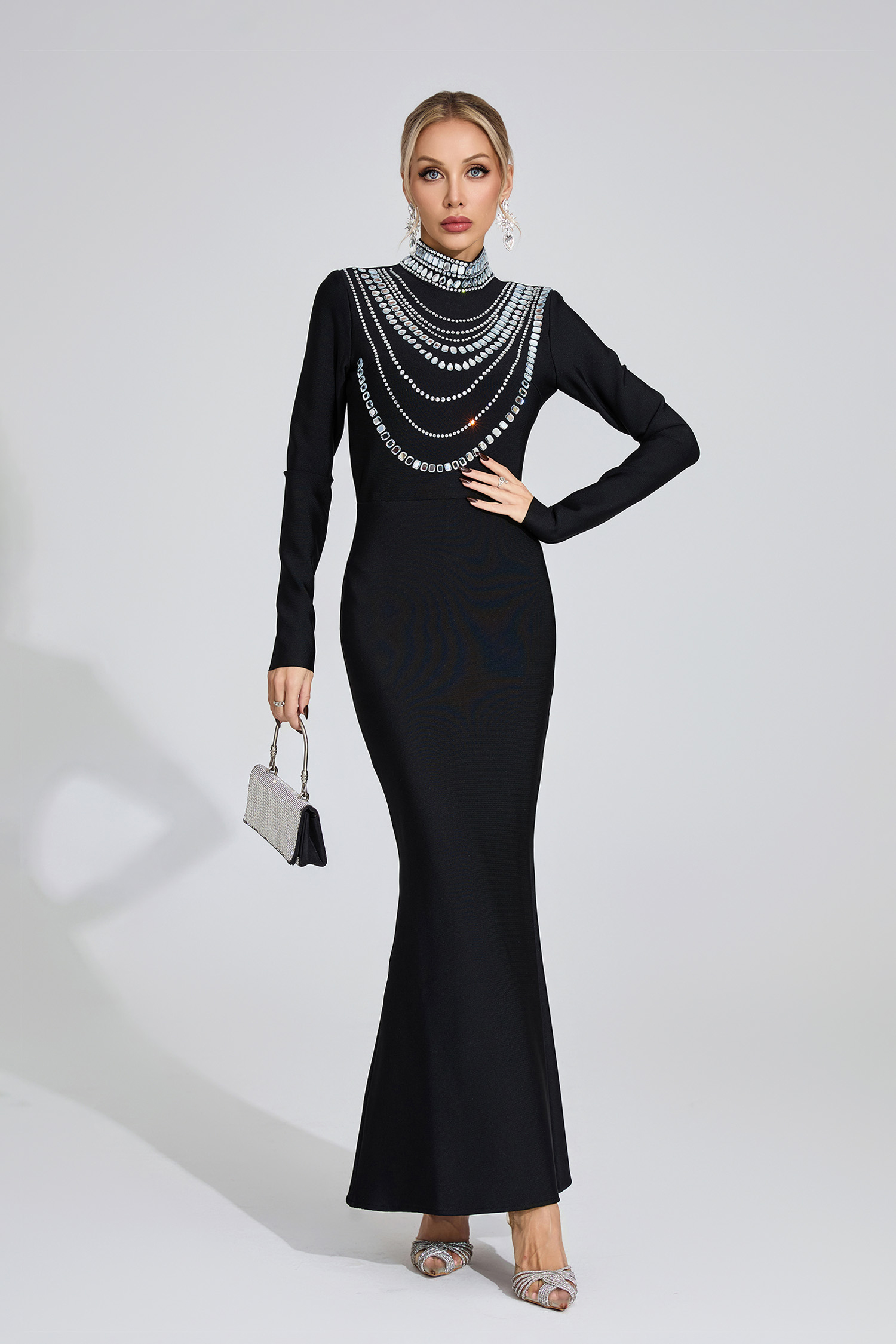 Azaria Black Diamond Maxi Dress