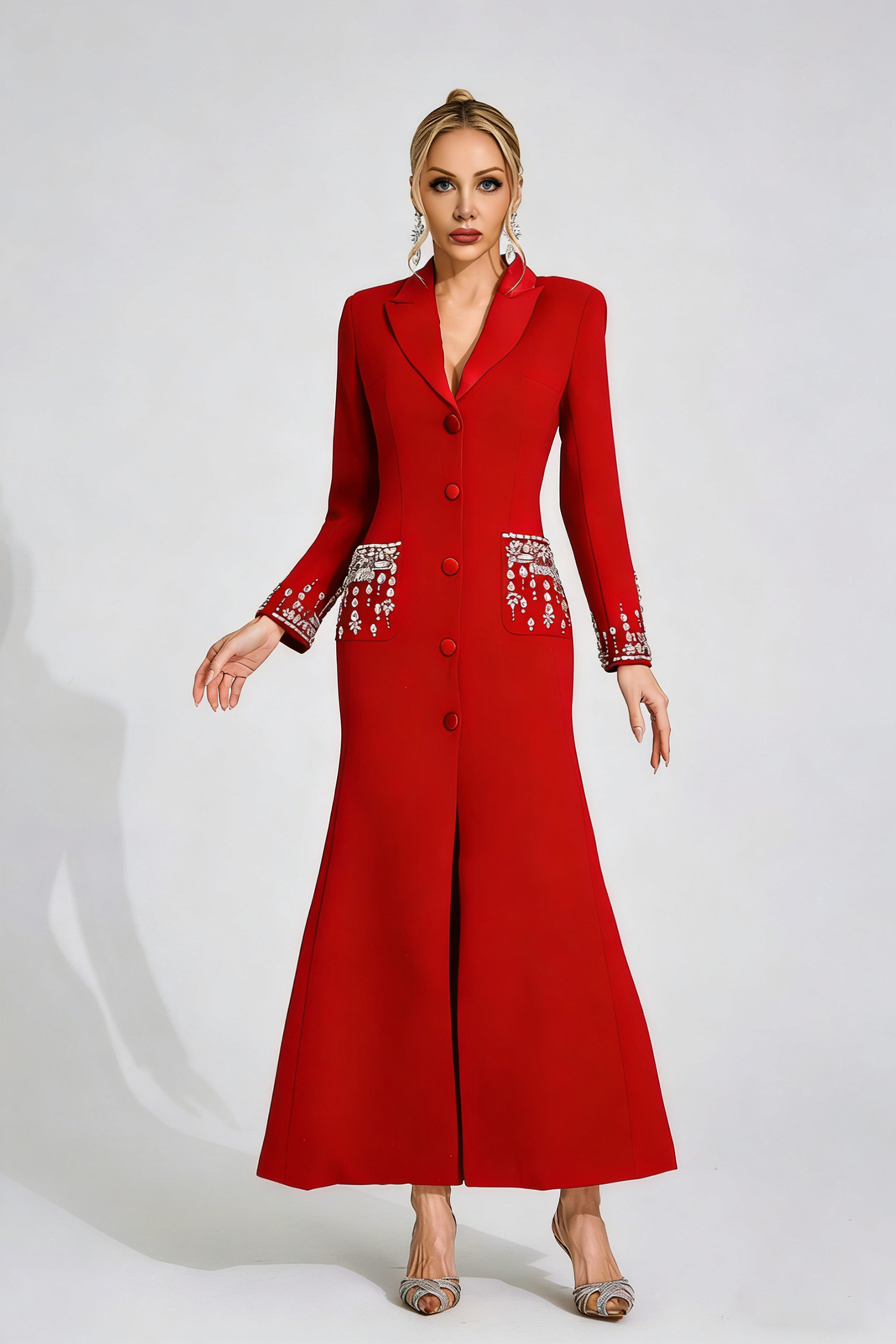 Beca Red Diamond Maxi Dress