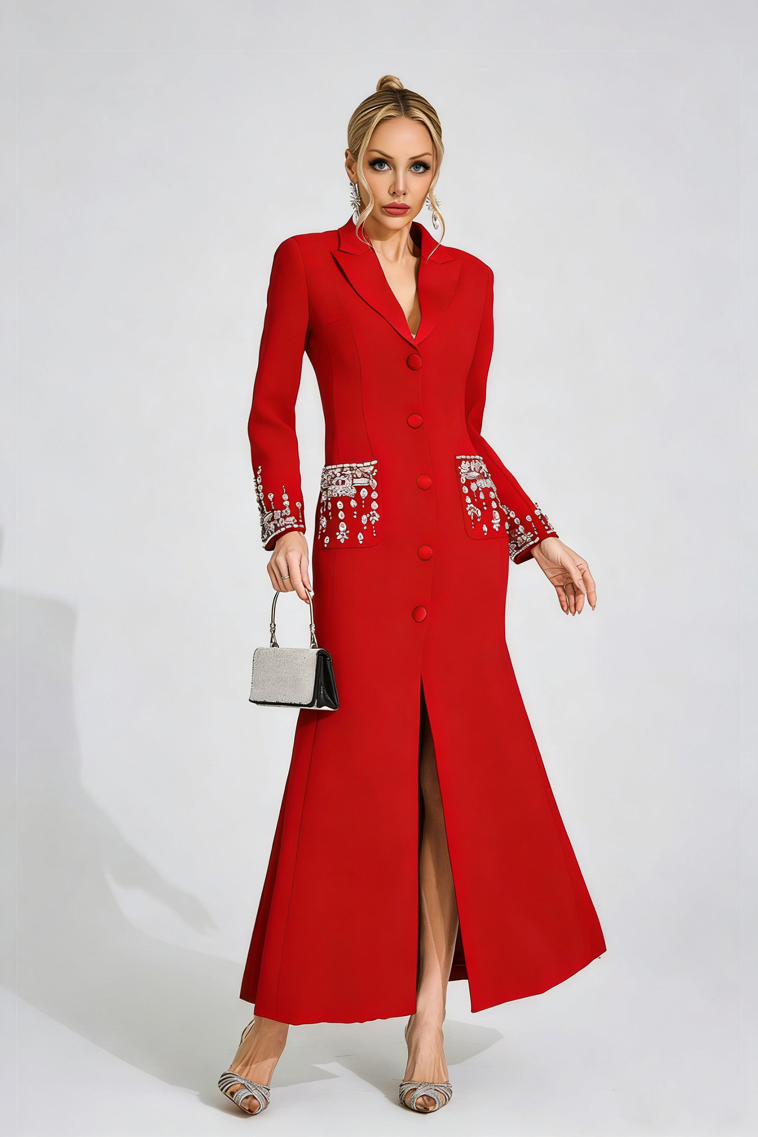 Beca Red Diamond Maxi Dress