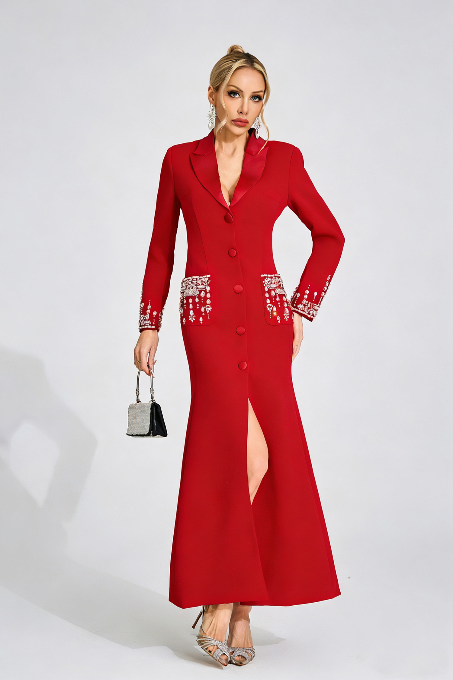 Beca Red Diamond Maxi Dress