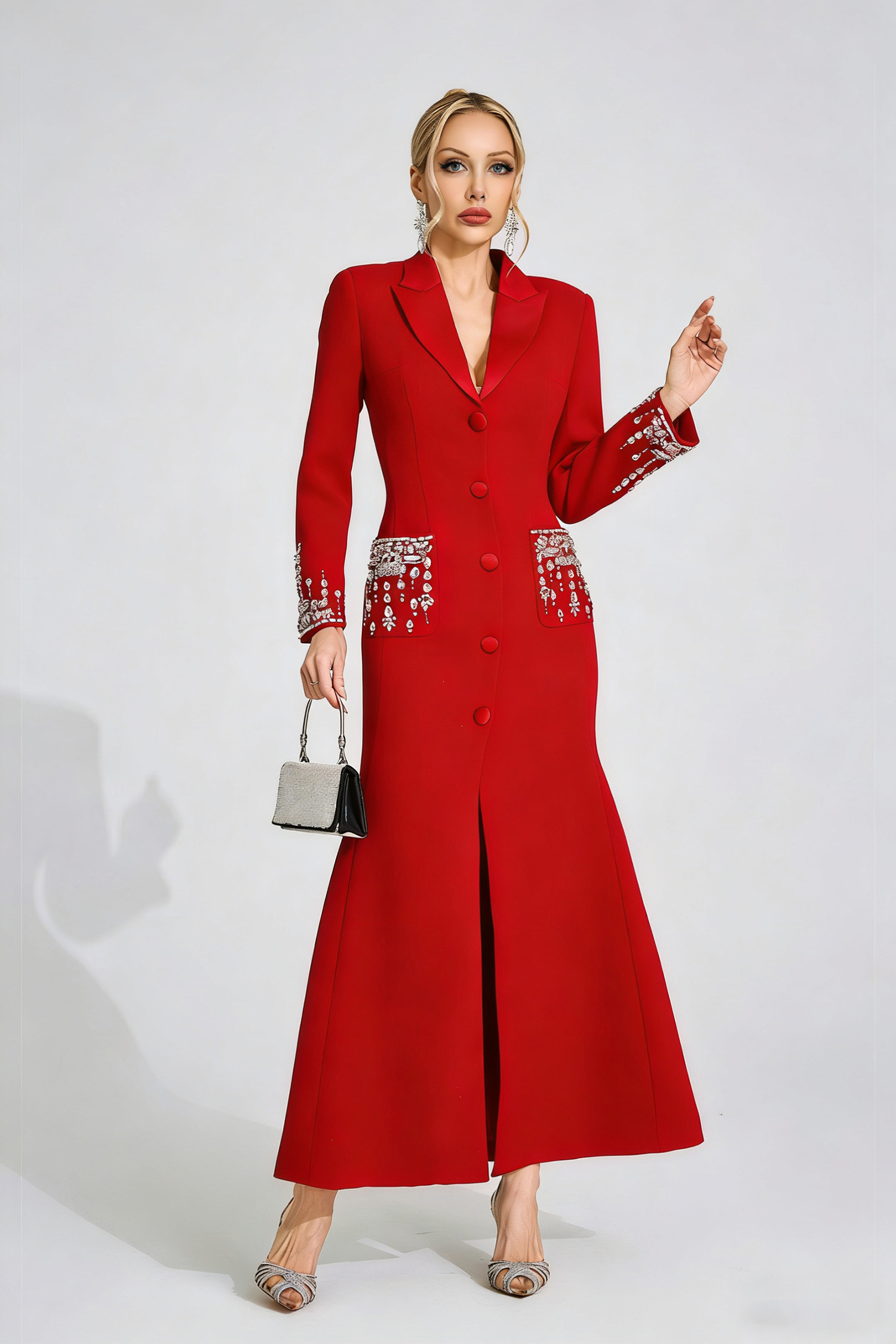 Beca Red Diamond Maxi Dress