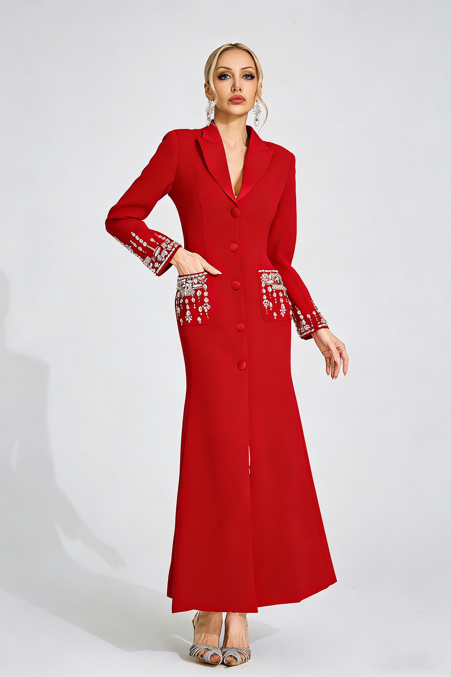 Beca Red Diamond Maxi Dress