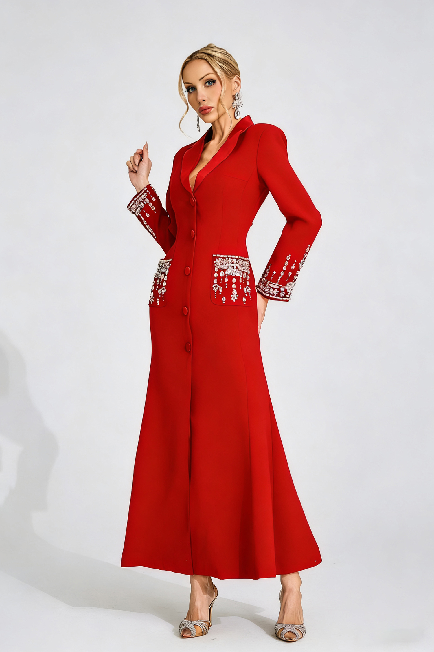 Beca Red Diamond Maxi Dress
