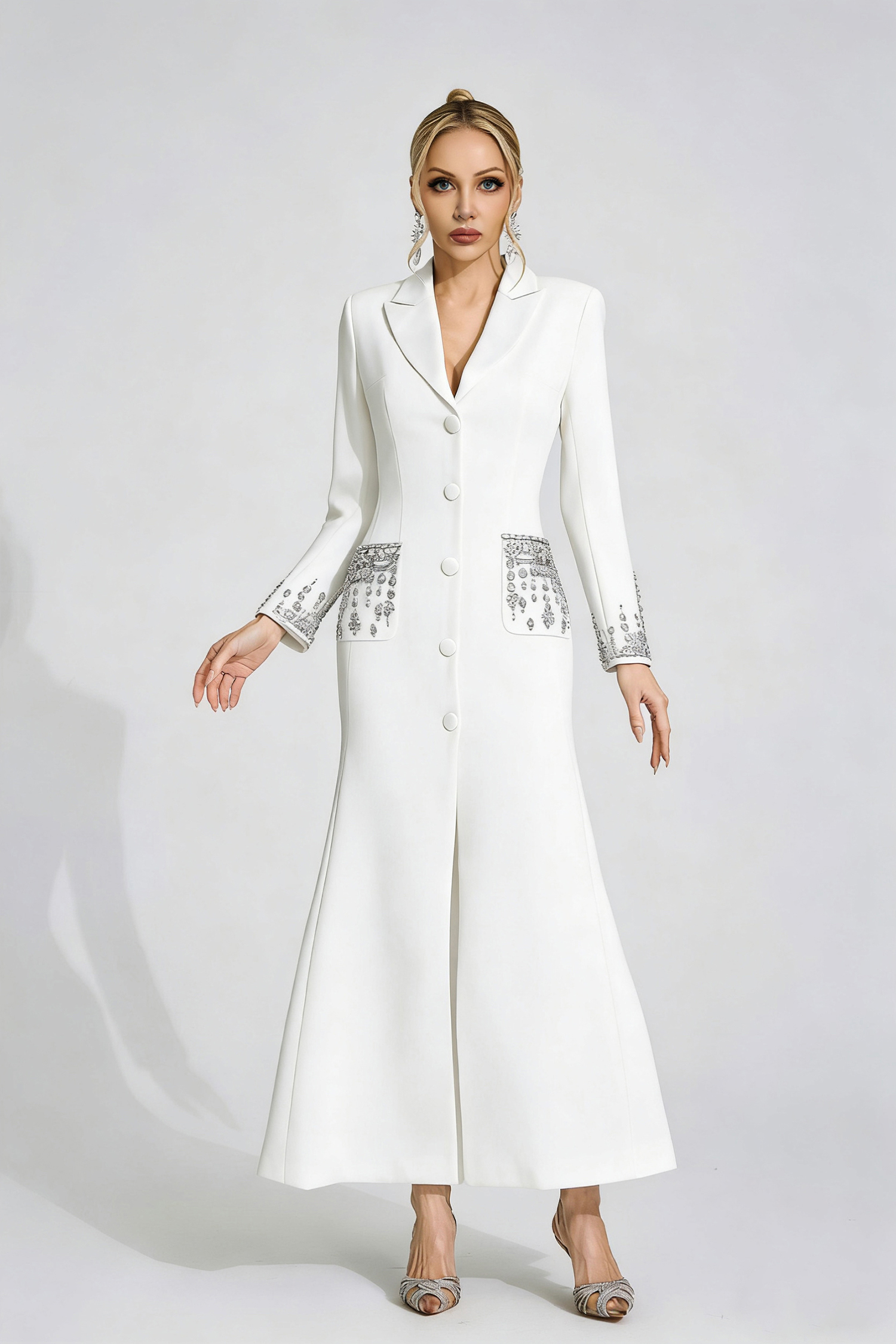 Beca White Diamond Maxi Dress