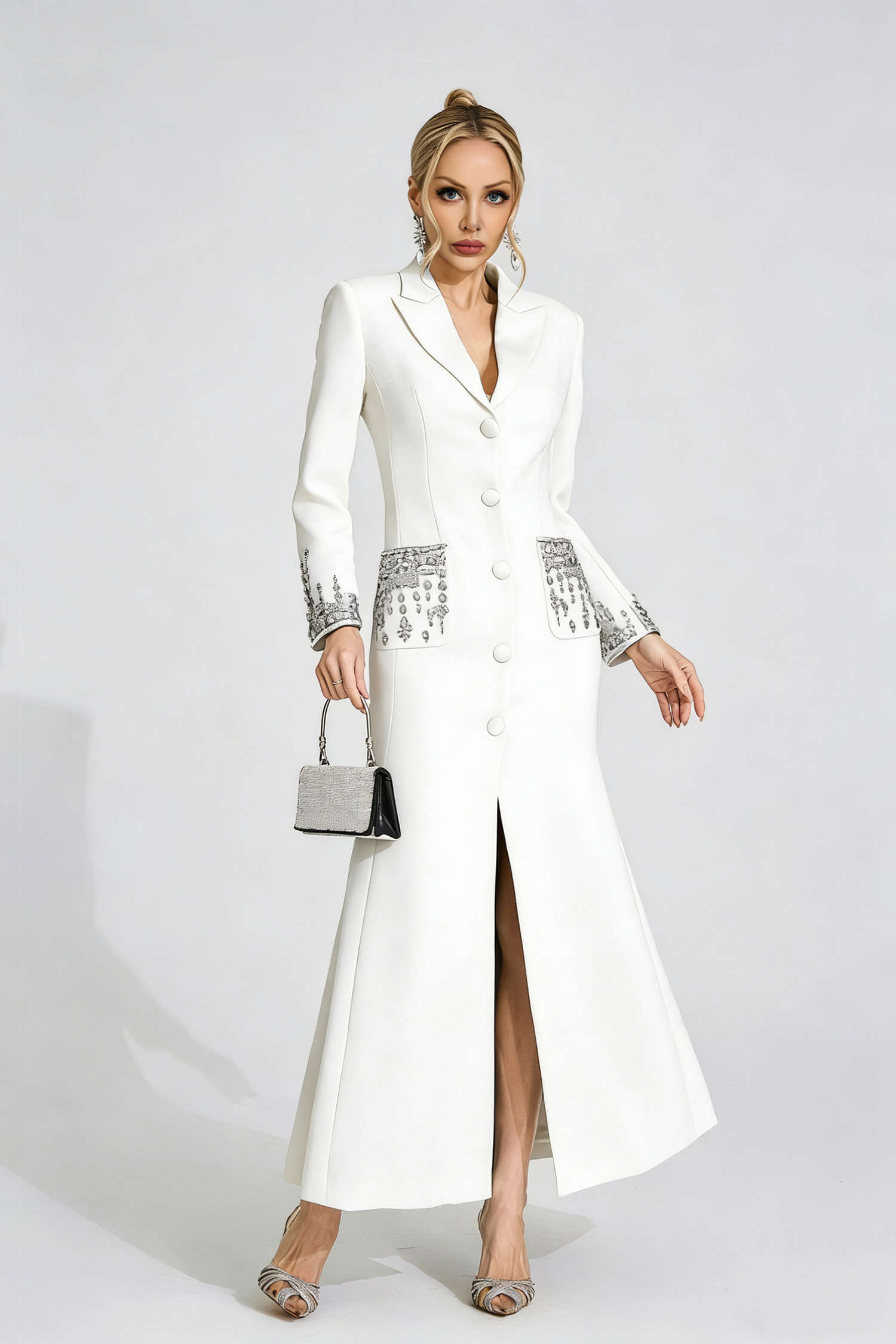 Beca White Diamond Maxi Dress