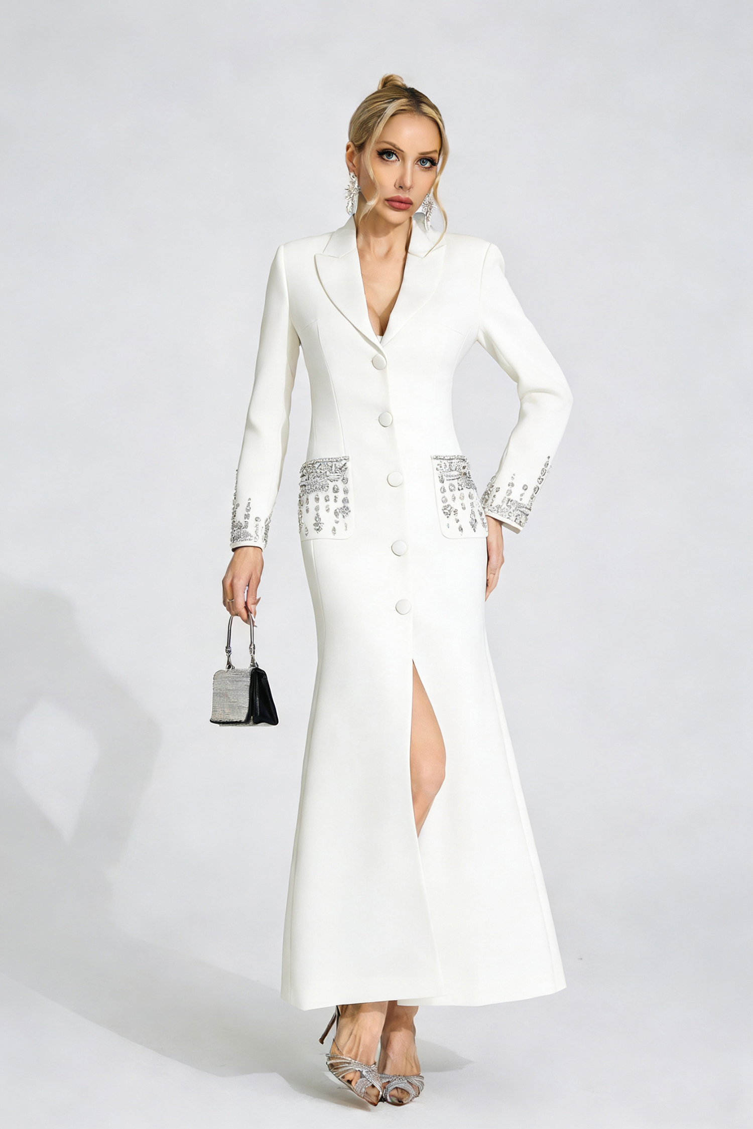 Beca White Diamond Maxi Dress