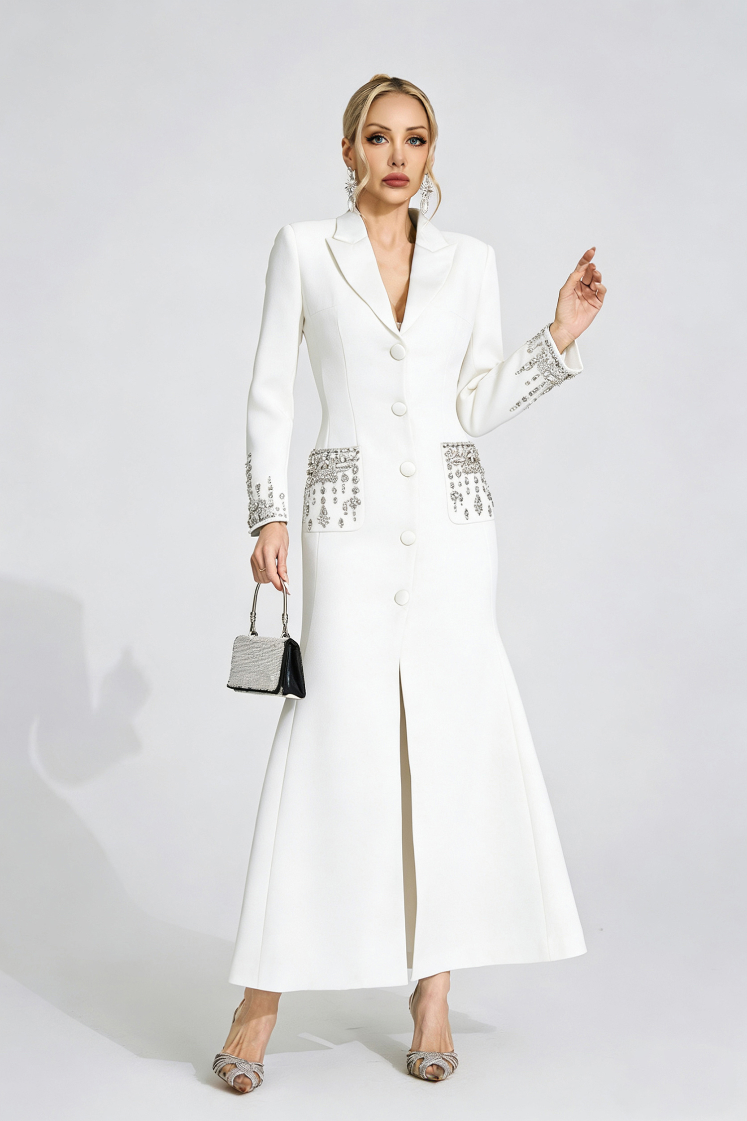 Beca White Diamond Maxi Dress