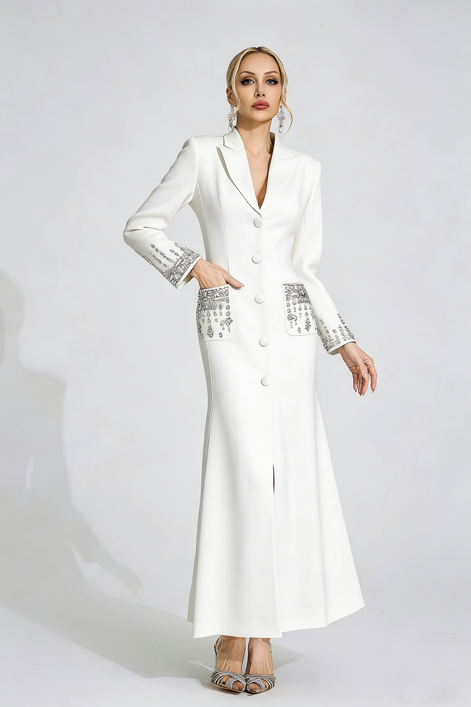 Beca White Diamond Maxi Dress